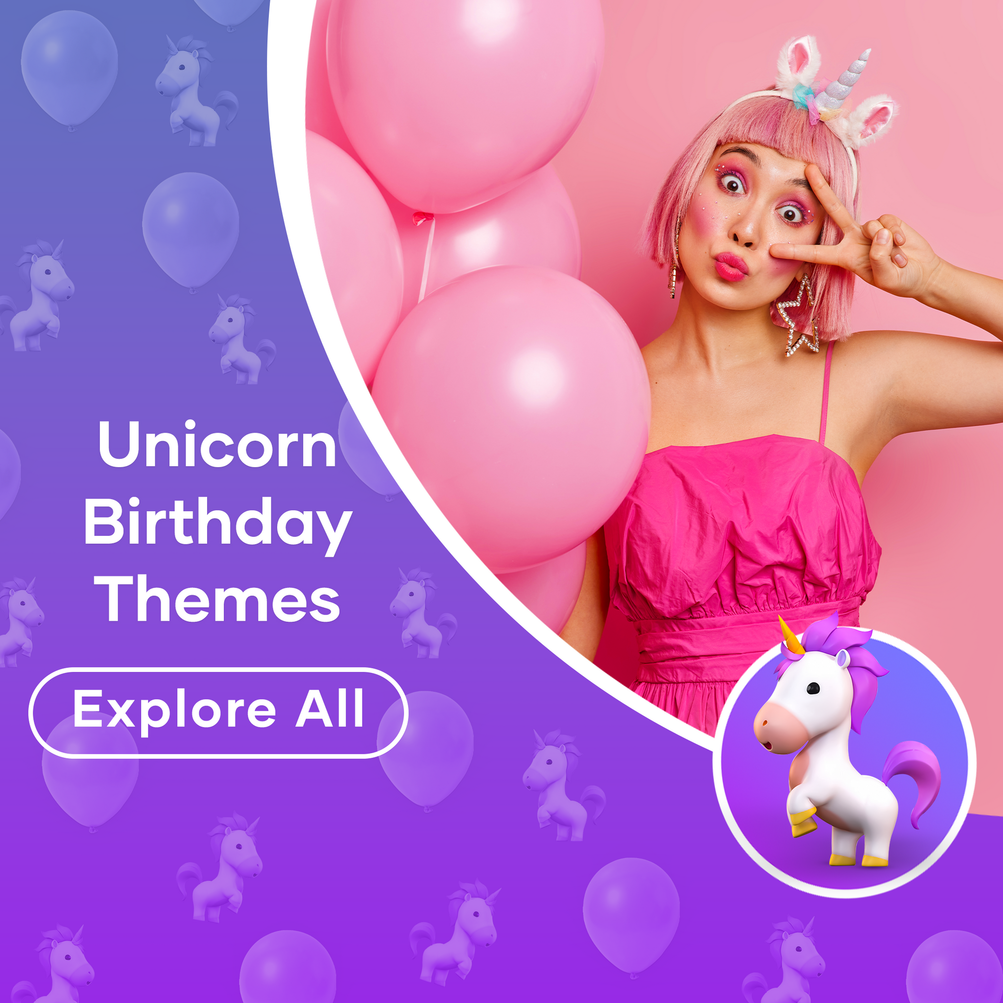 Unicorn Birthday Decorations for Girls - Unicorn Party Supplies Kit with  Foil Unicorn Balloon, Happy Birthday Banner and Paper Fans 