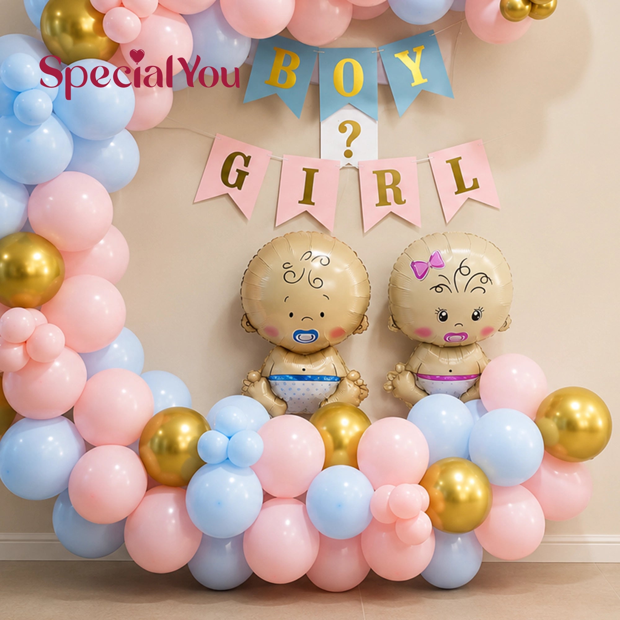 Pastel Baby Shower Balloon Decoration