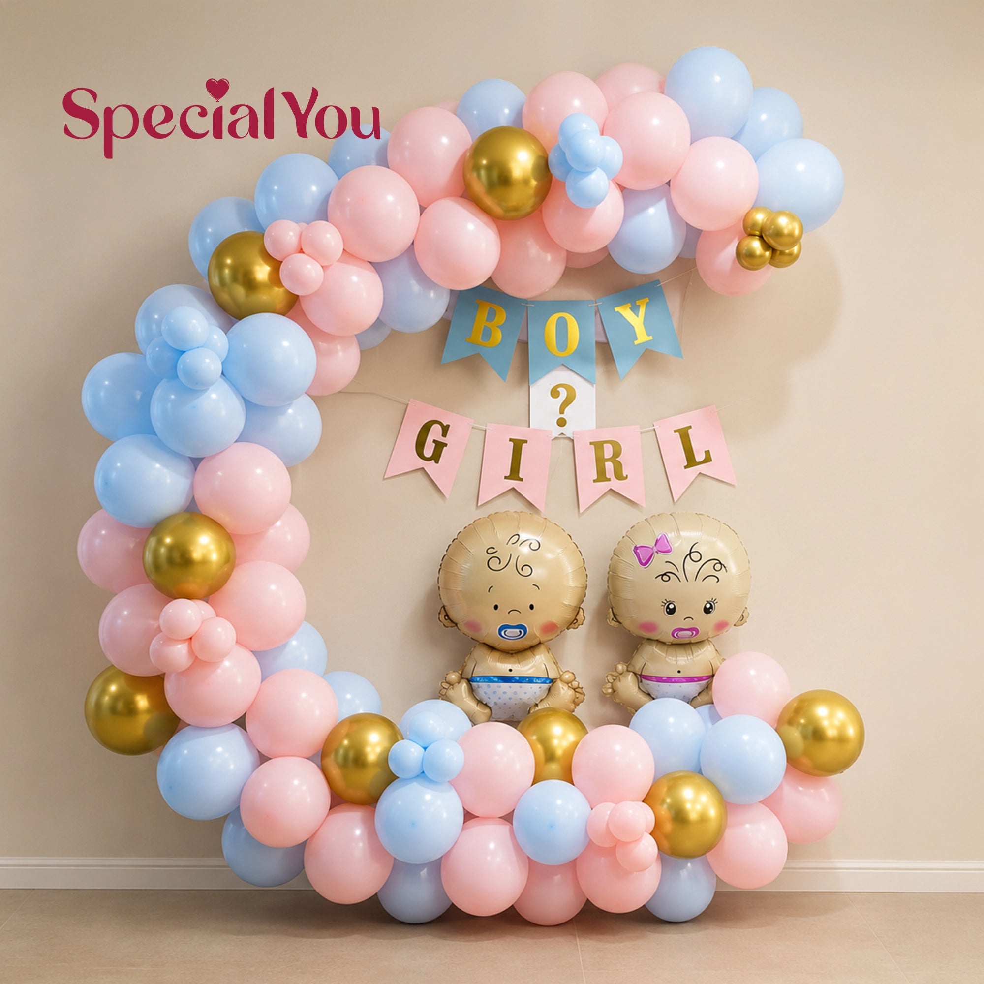 Pastel Baby Shower Balloon Decoration