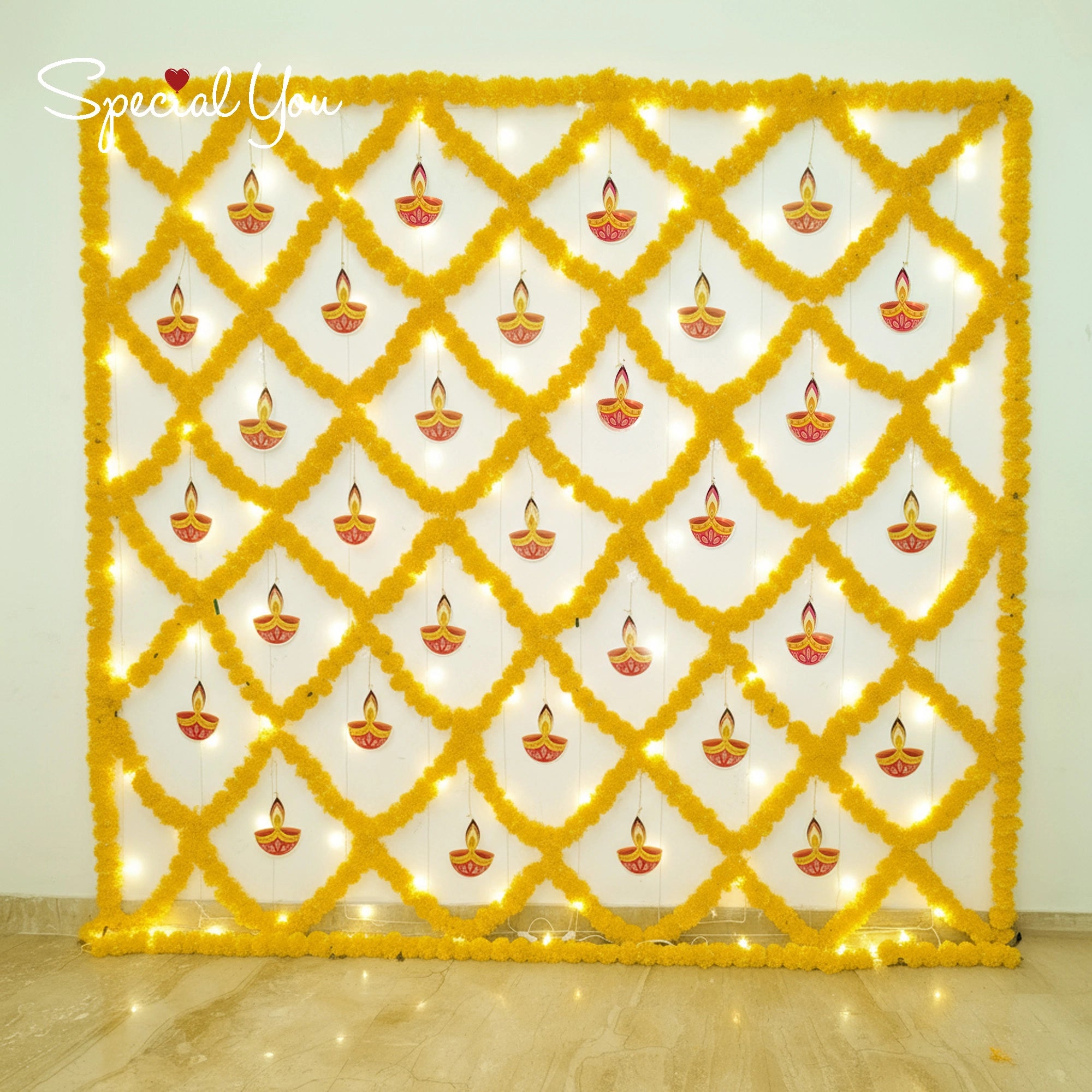 Diwali Flower Backdrop Decor