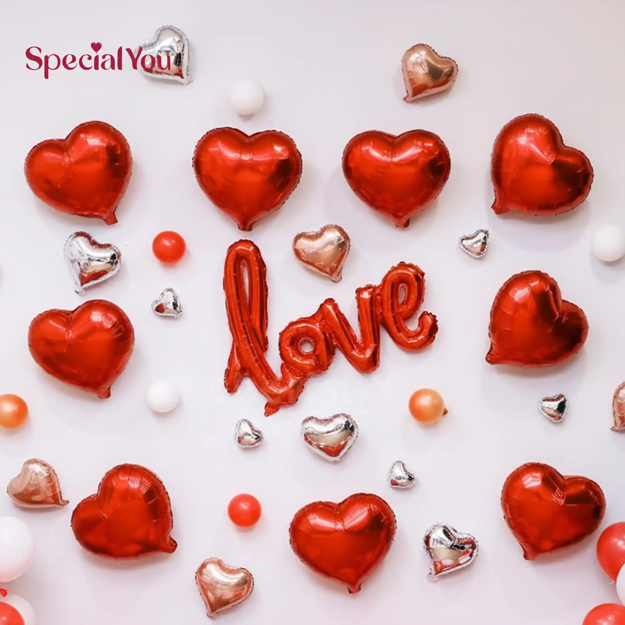 Love Theme Red Heart Balloon Wall Decoration