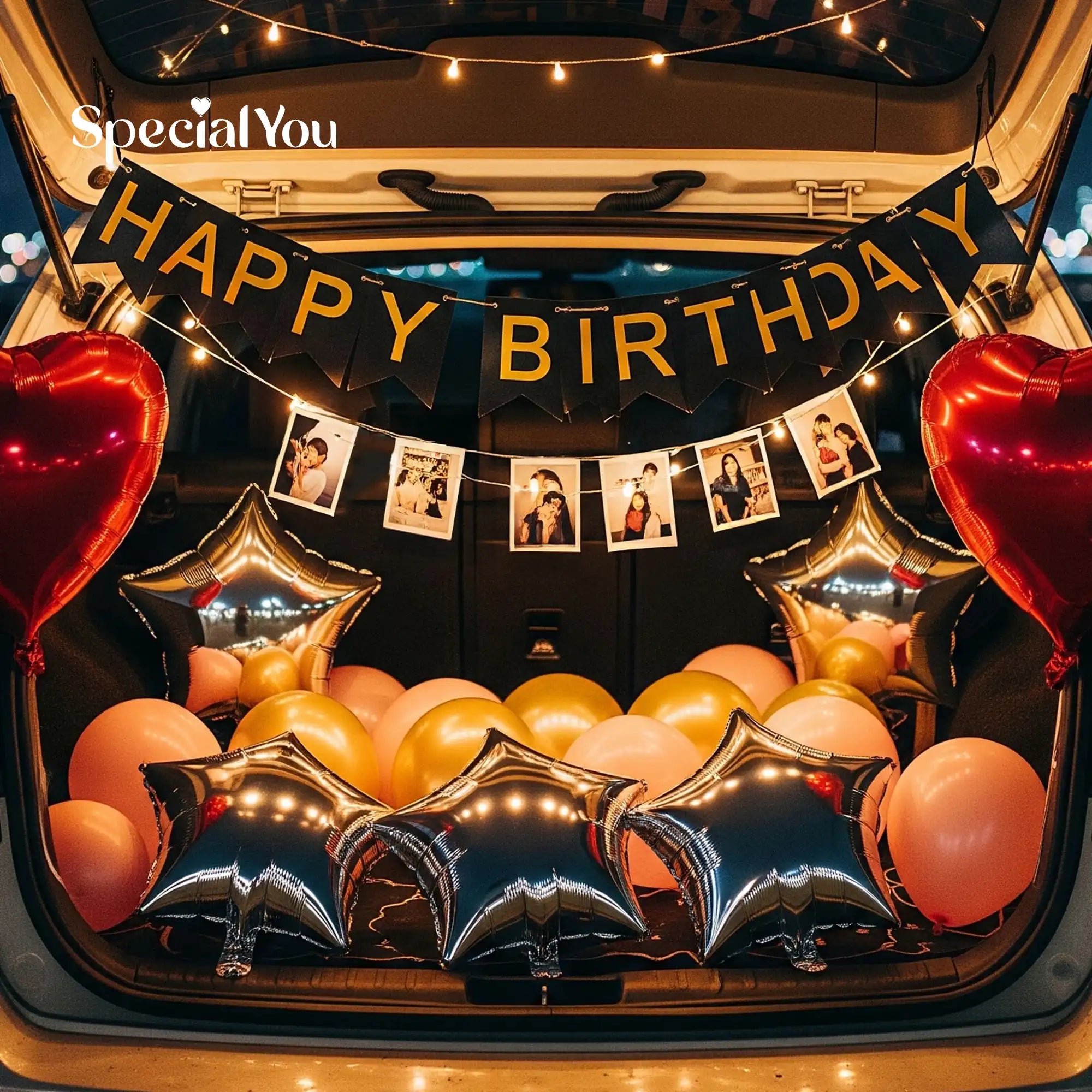 Black & Silver Car Boot Birthday Decor