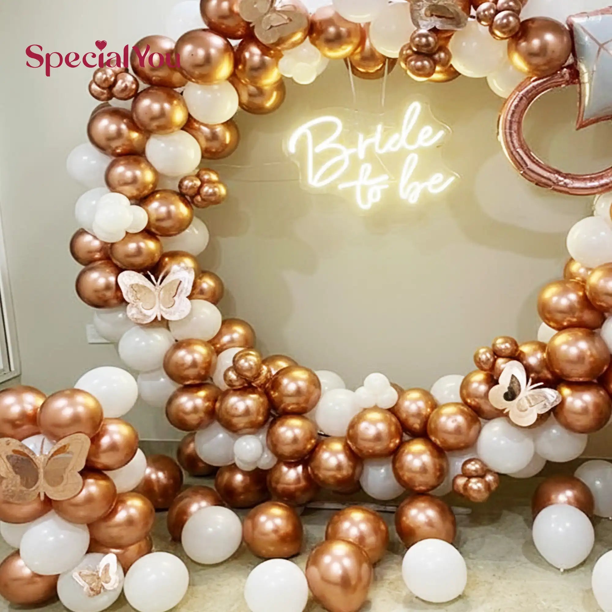 Bride To Be Rose Gold Balloon Ring Theme Decoration