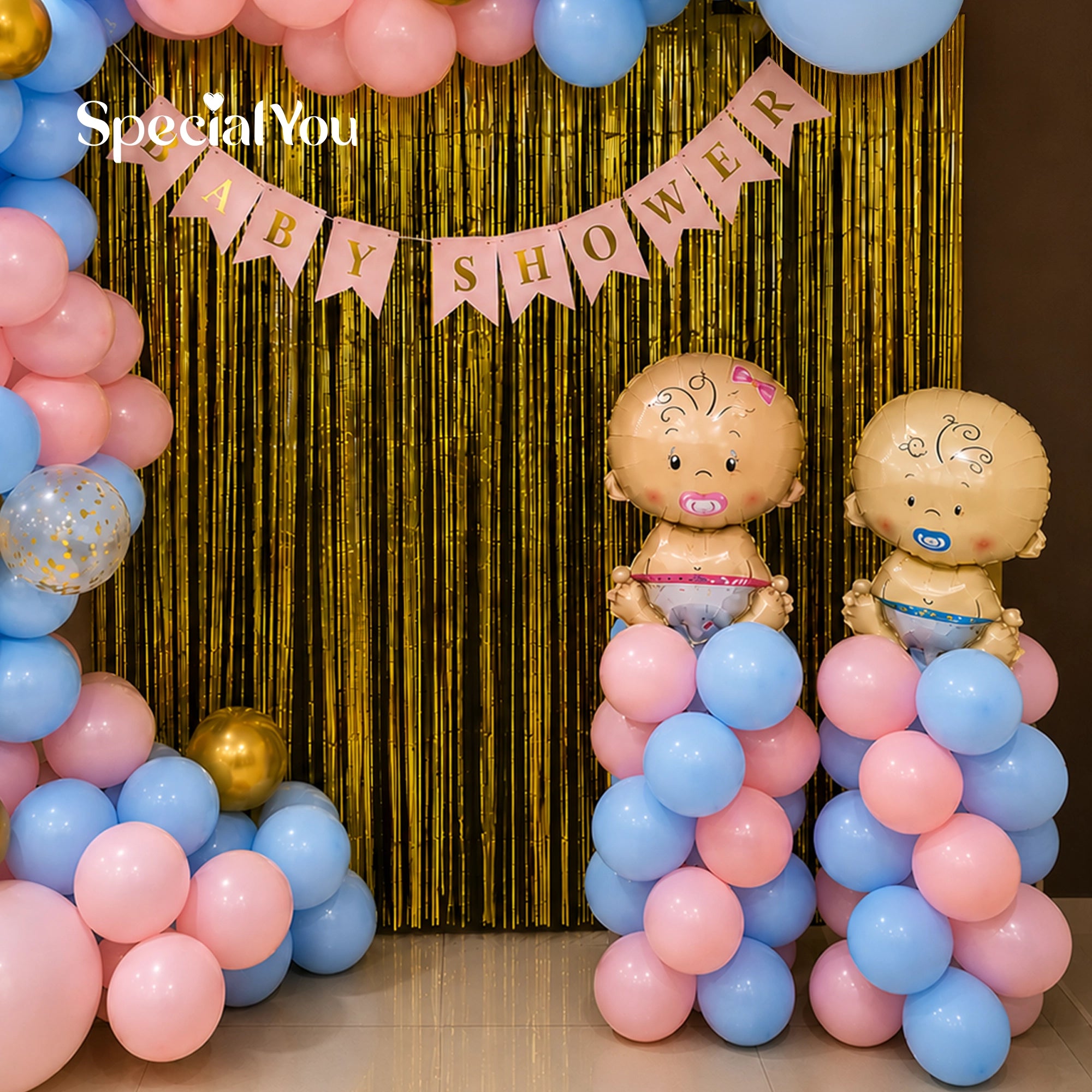 Pastel Baby Shower Balloon Decoration