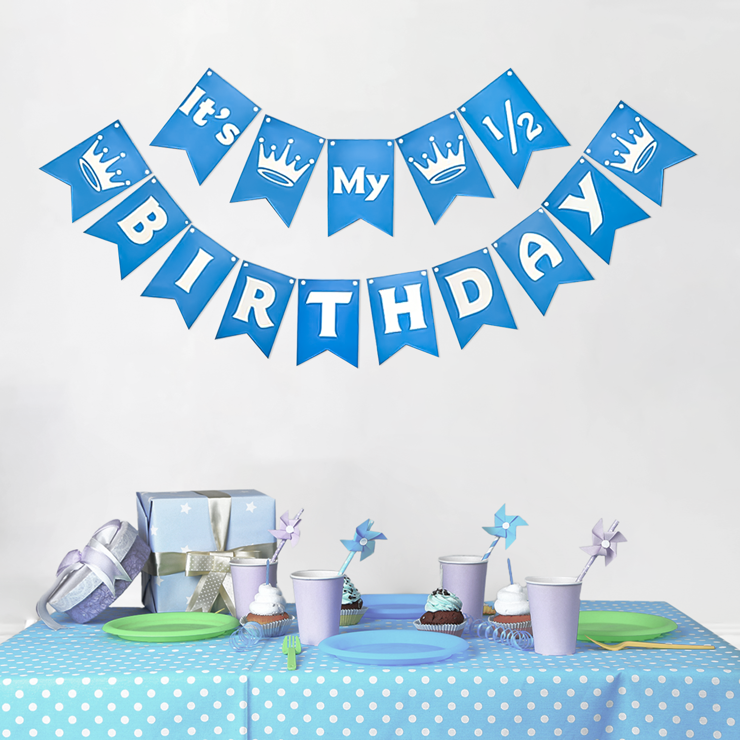 Blue it's My Half Happy Birthday Banner - Special You