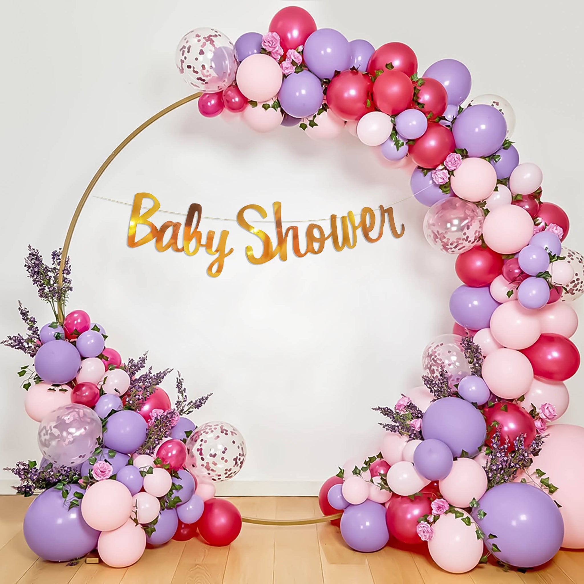 pink & purple theme baby shower party decoration items