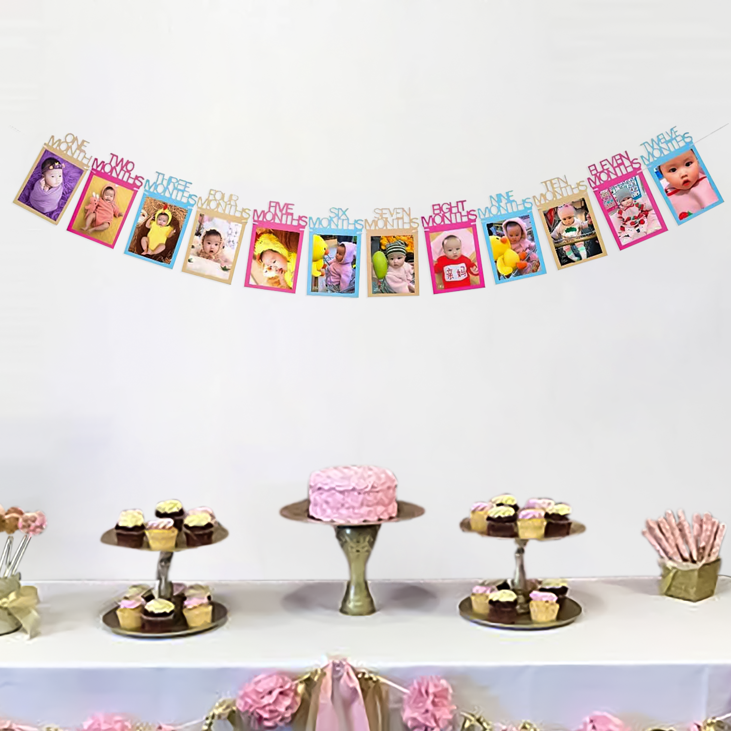 Multicolor Monthly Banner for baby girl & boy