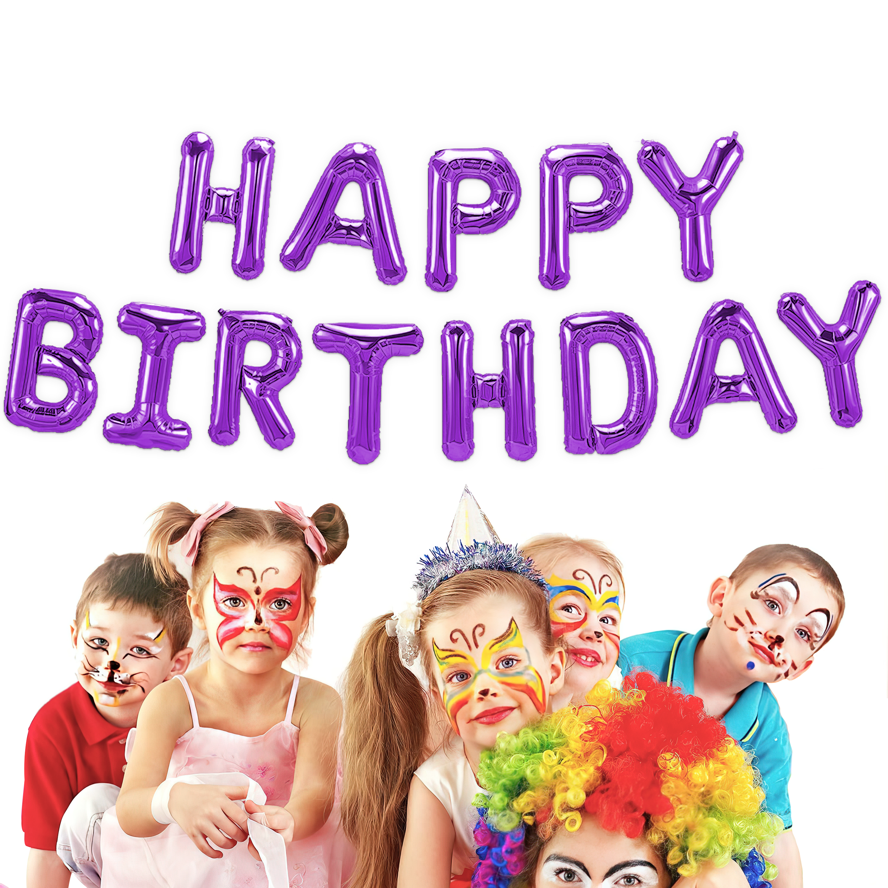 Purple Happy birthday foil banner