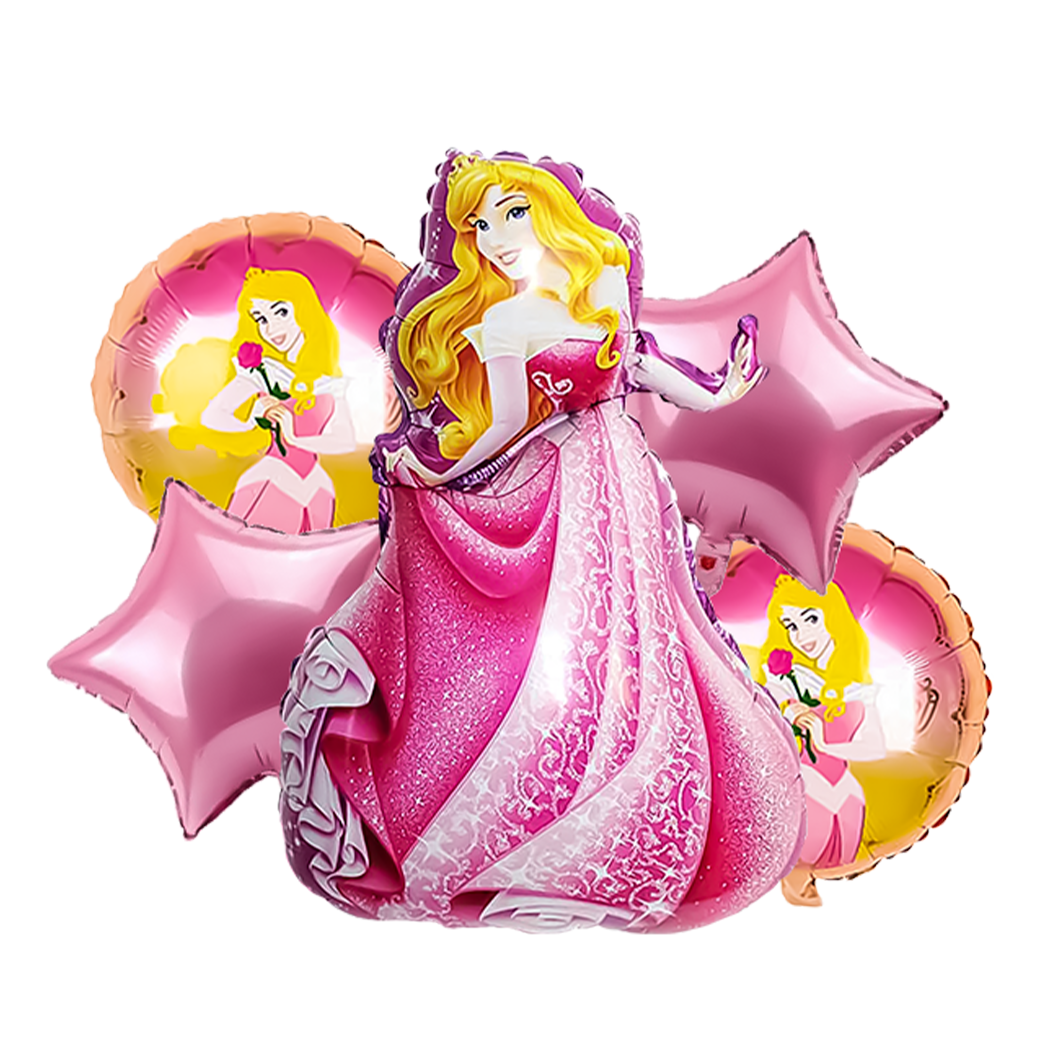 Princess Aurora Theme Foil Balloons Set pack of 5