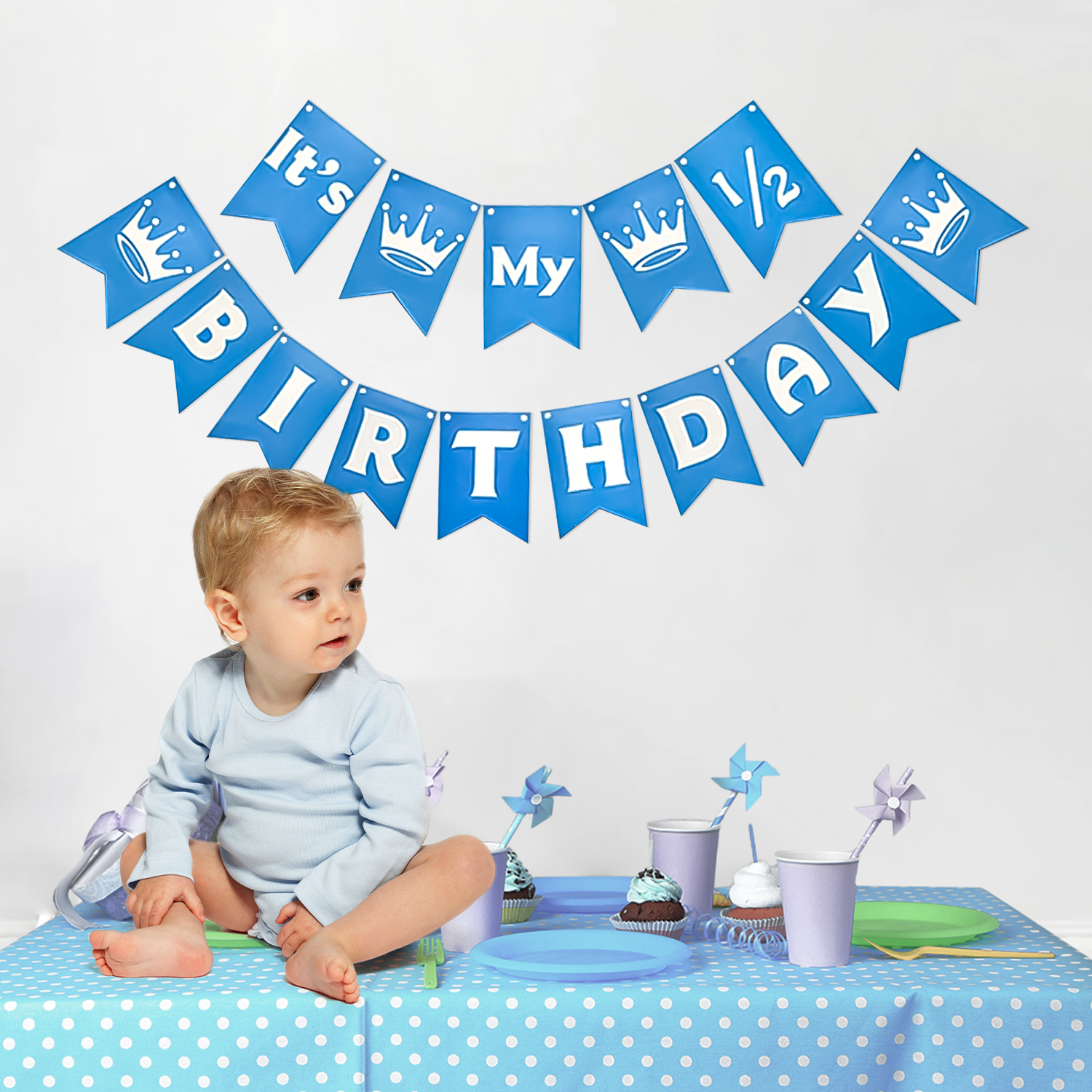 Blue it's My Half Happy Birthday Banner - Special You