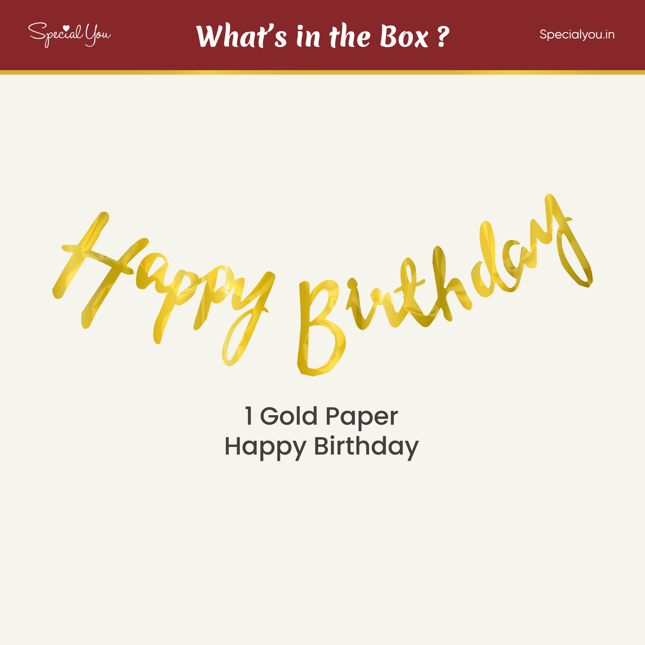 Happy Birthday Party Cursive Metallic Banner - Gold