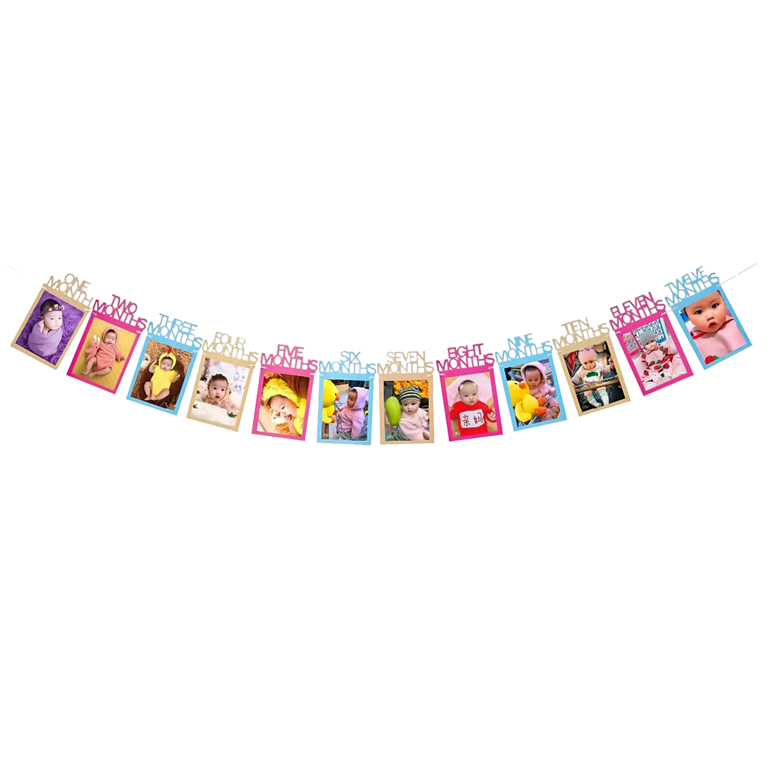 Multicolor Monthly Banner for baby girl & boy