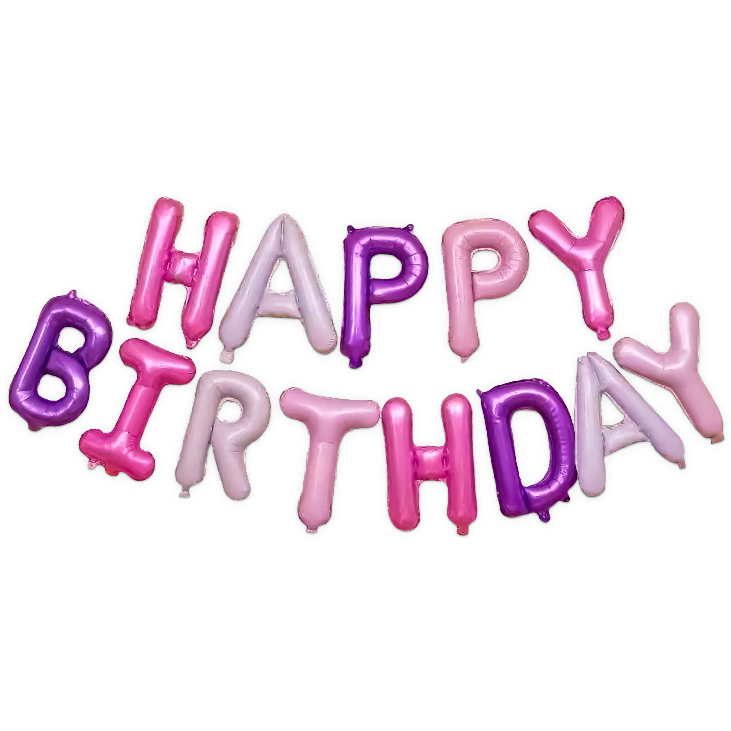 Pink Purple Foil Happy Birthday Banner