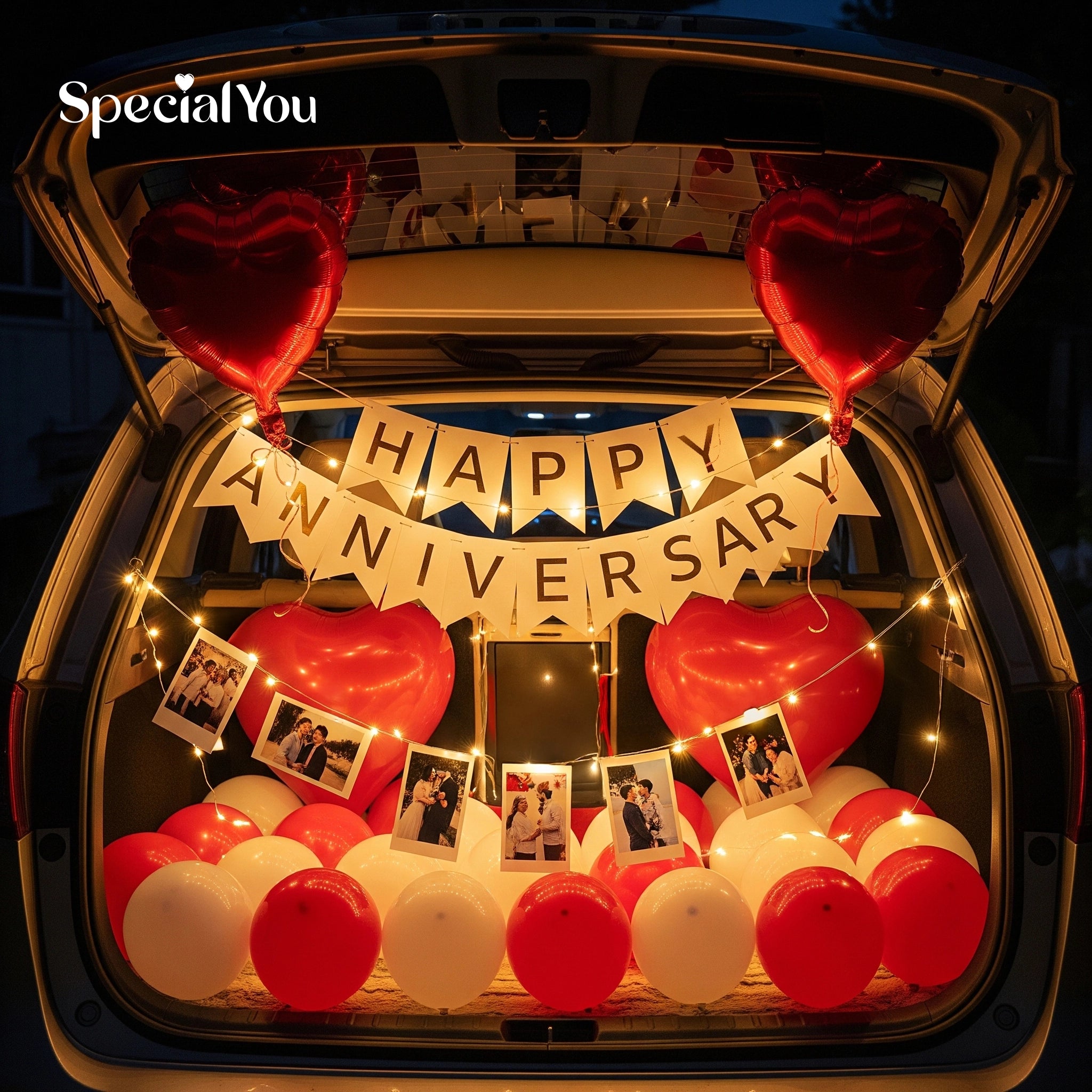 Romantic Anniversary Car Boot Decor