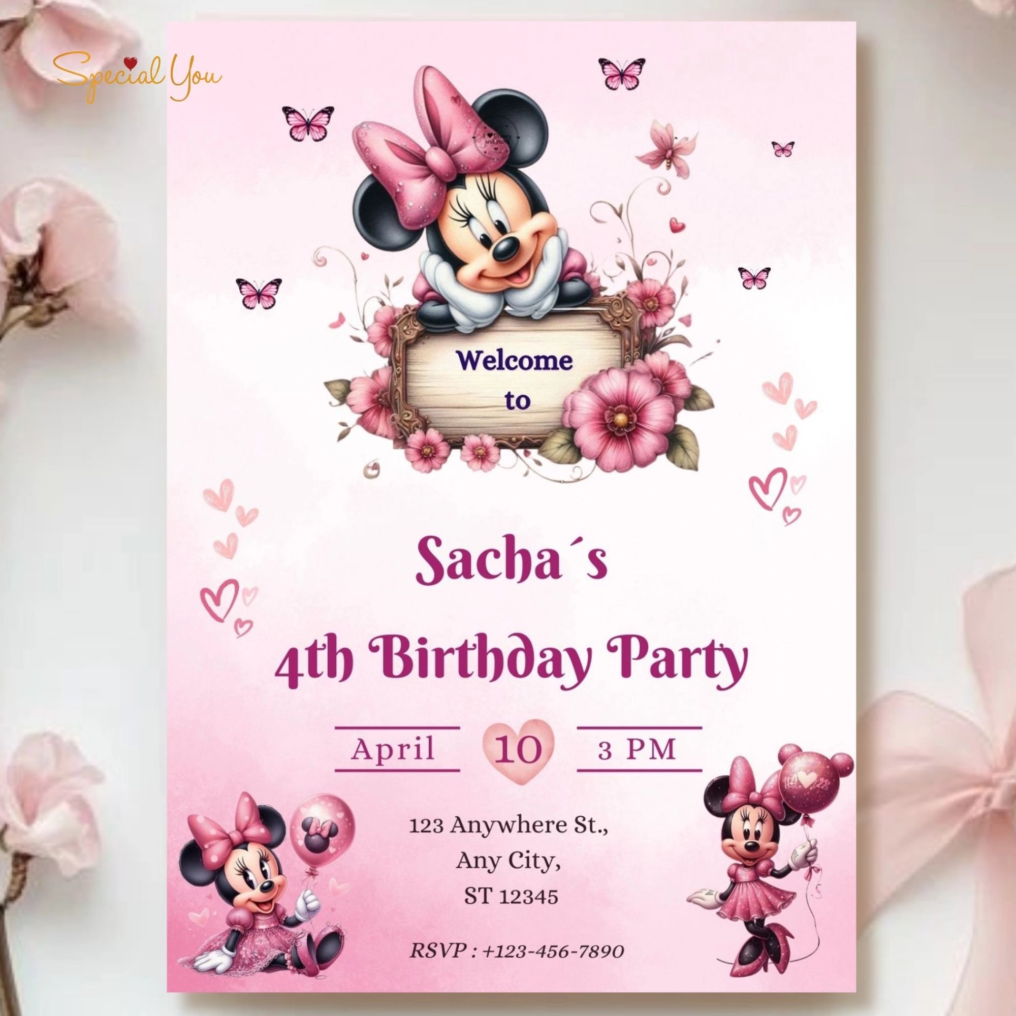 Minnie Birthday Theme E-Invite
