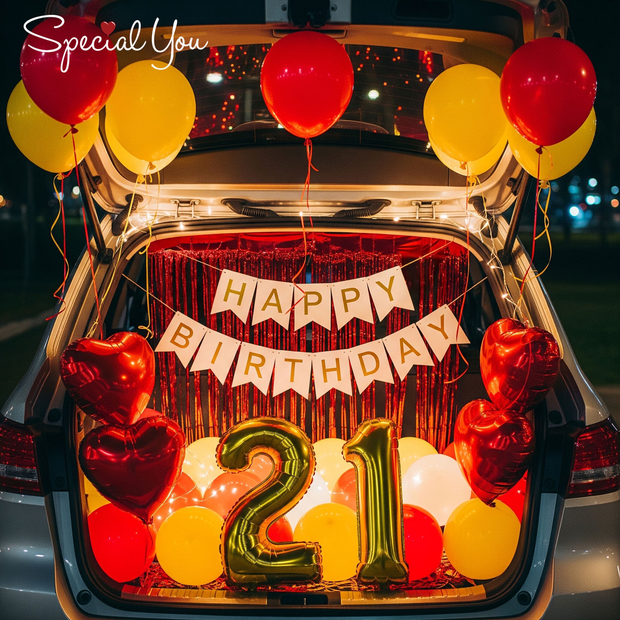 Golden Glow Car Boot Birthday Surprise
