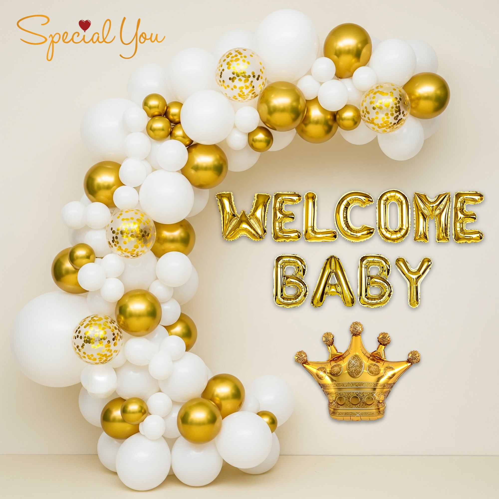Royal Golden Welcome Baby Decor