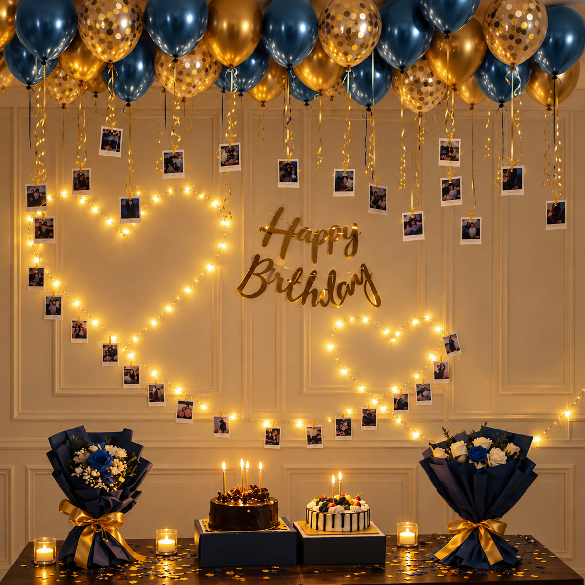 Blue & Gold Birthday Decoration DIY Kit