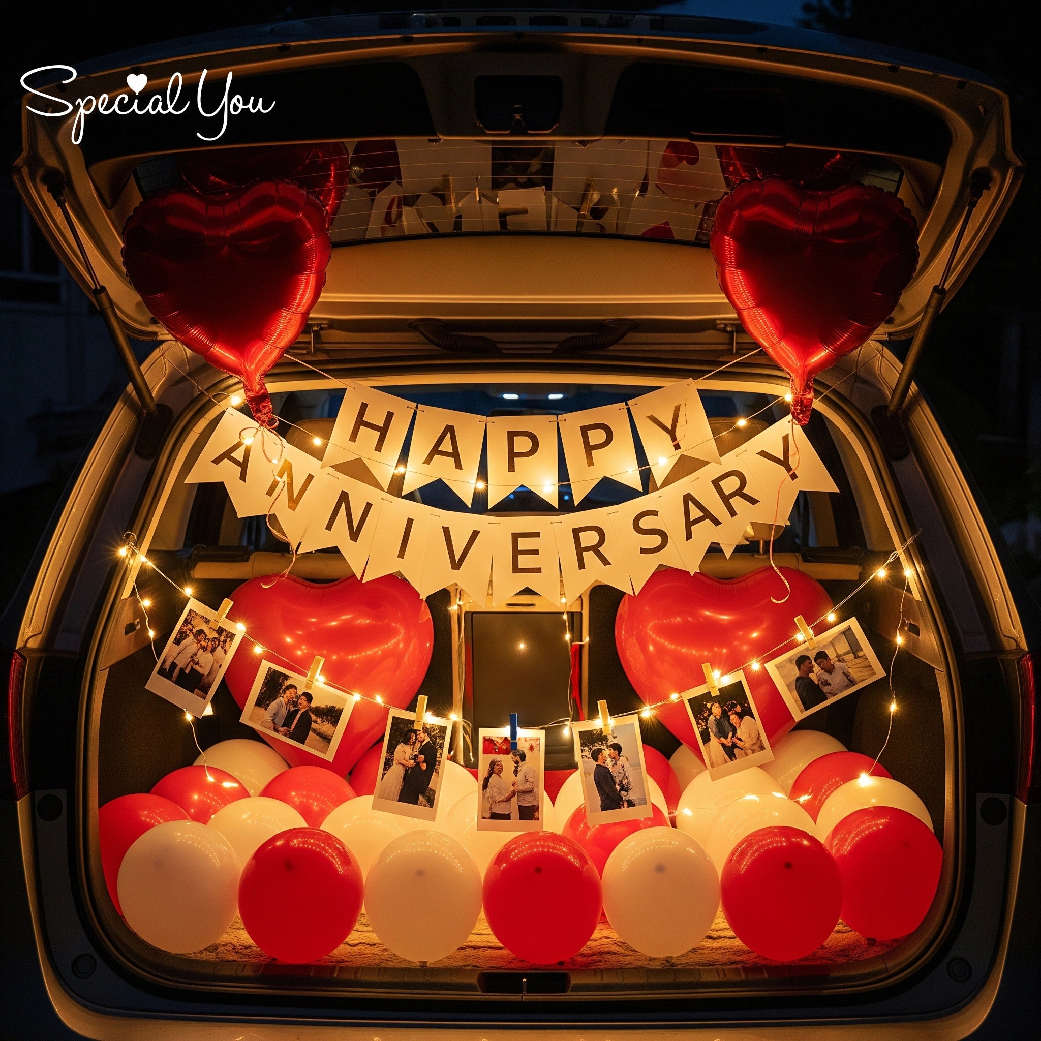 Romantic Anniversary Car Boot Decor
