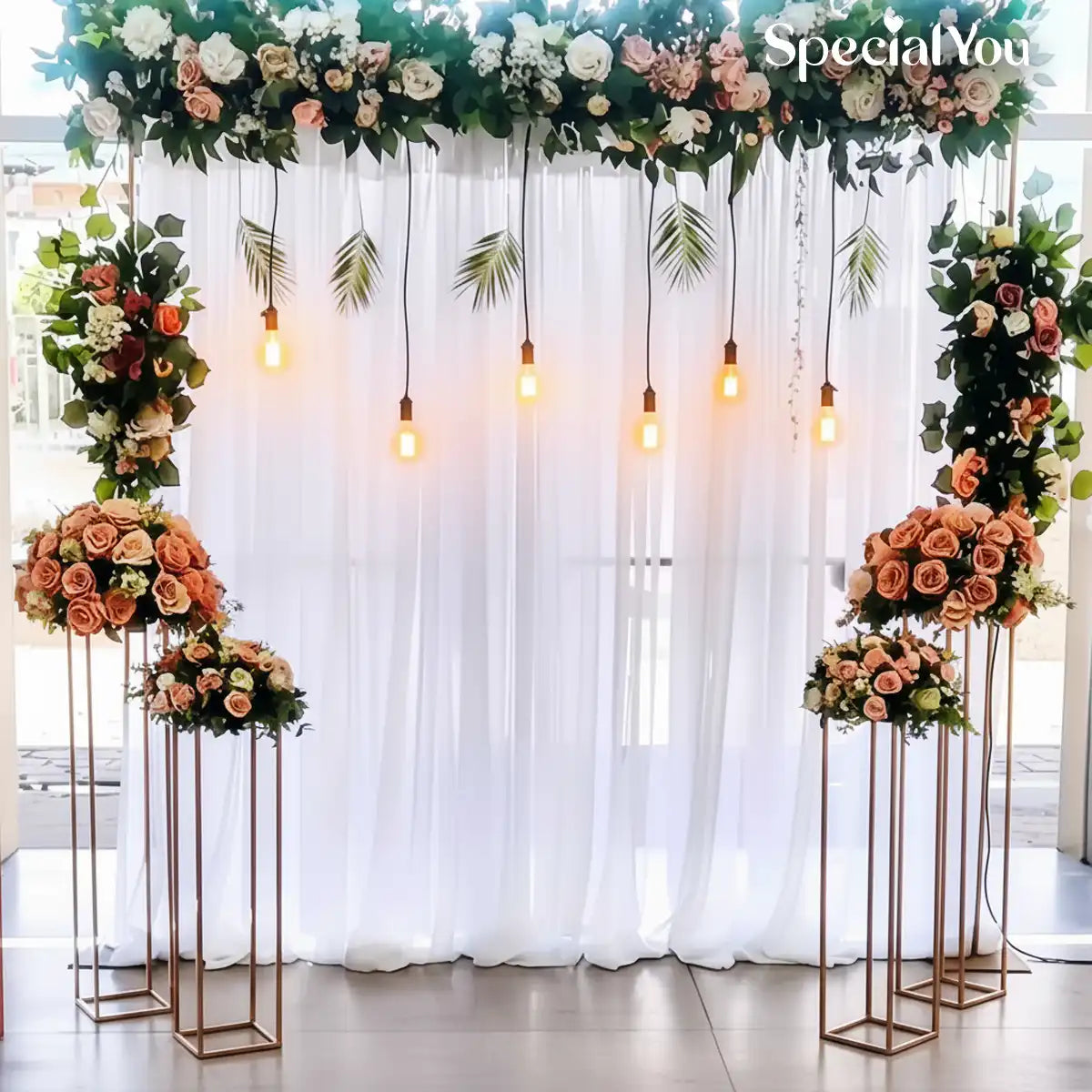Luxury Hanging Light Floral Backdrop Decor