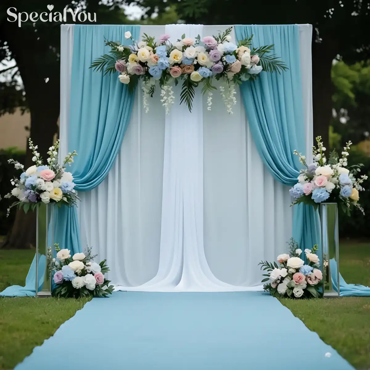 Garden Wedding Pastel Floral Ceremony Backdrop