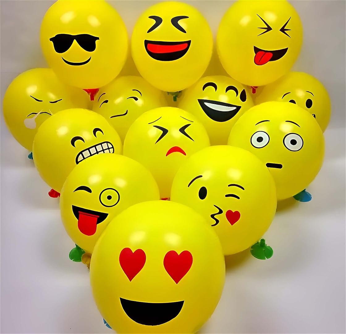 Yellow Emoji Balloons –25pcs Face Party Decorations