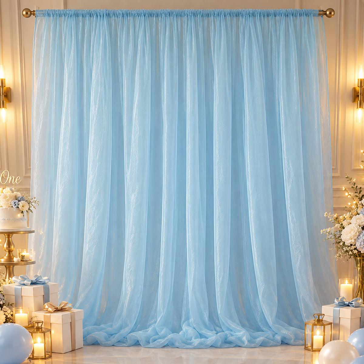 Blue Net Ganpati Decoration