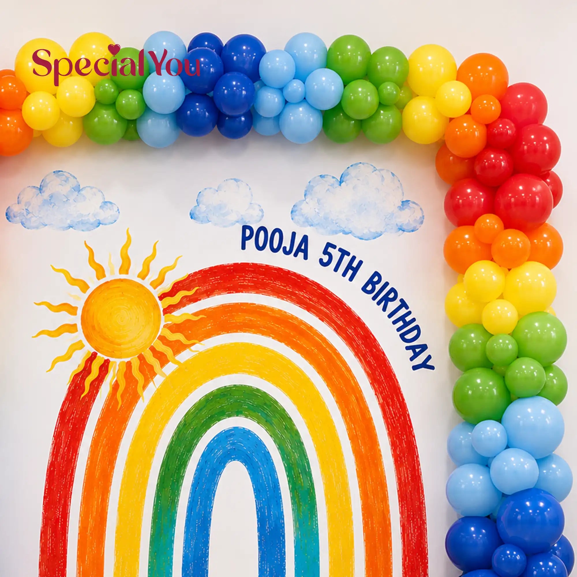 Rainbow Sunshine Theme Birthday Decoration