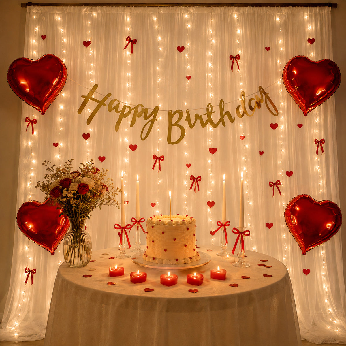 Red Heart Birthday Decoration DIY Kit