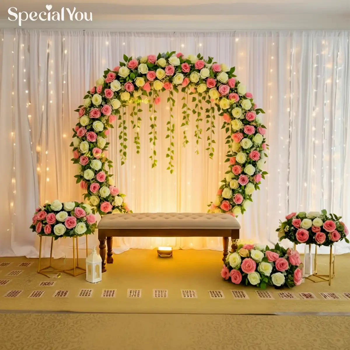 Rose Floral Ring Backdrop Decoration