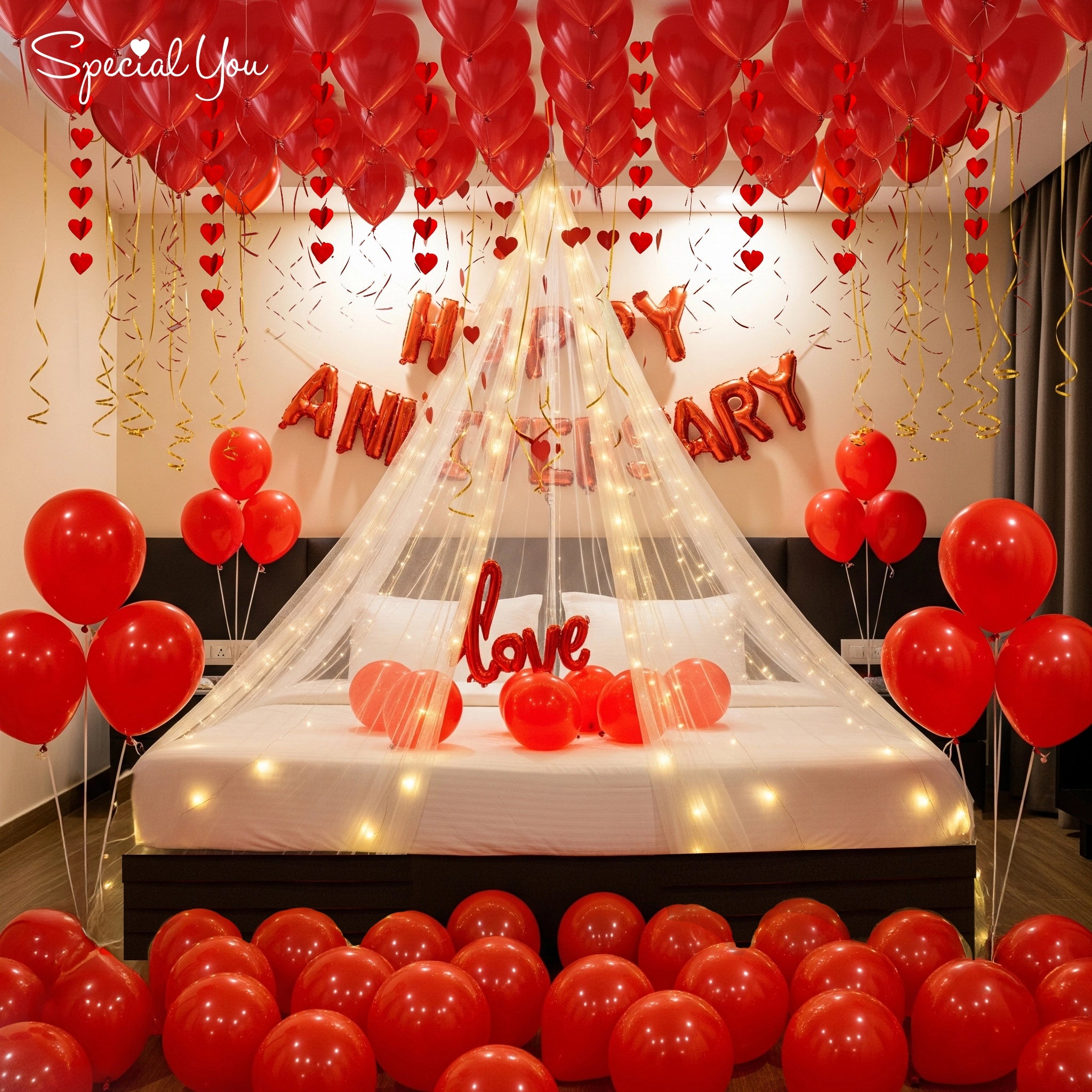 Romantic Canopy Anniversary Decor