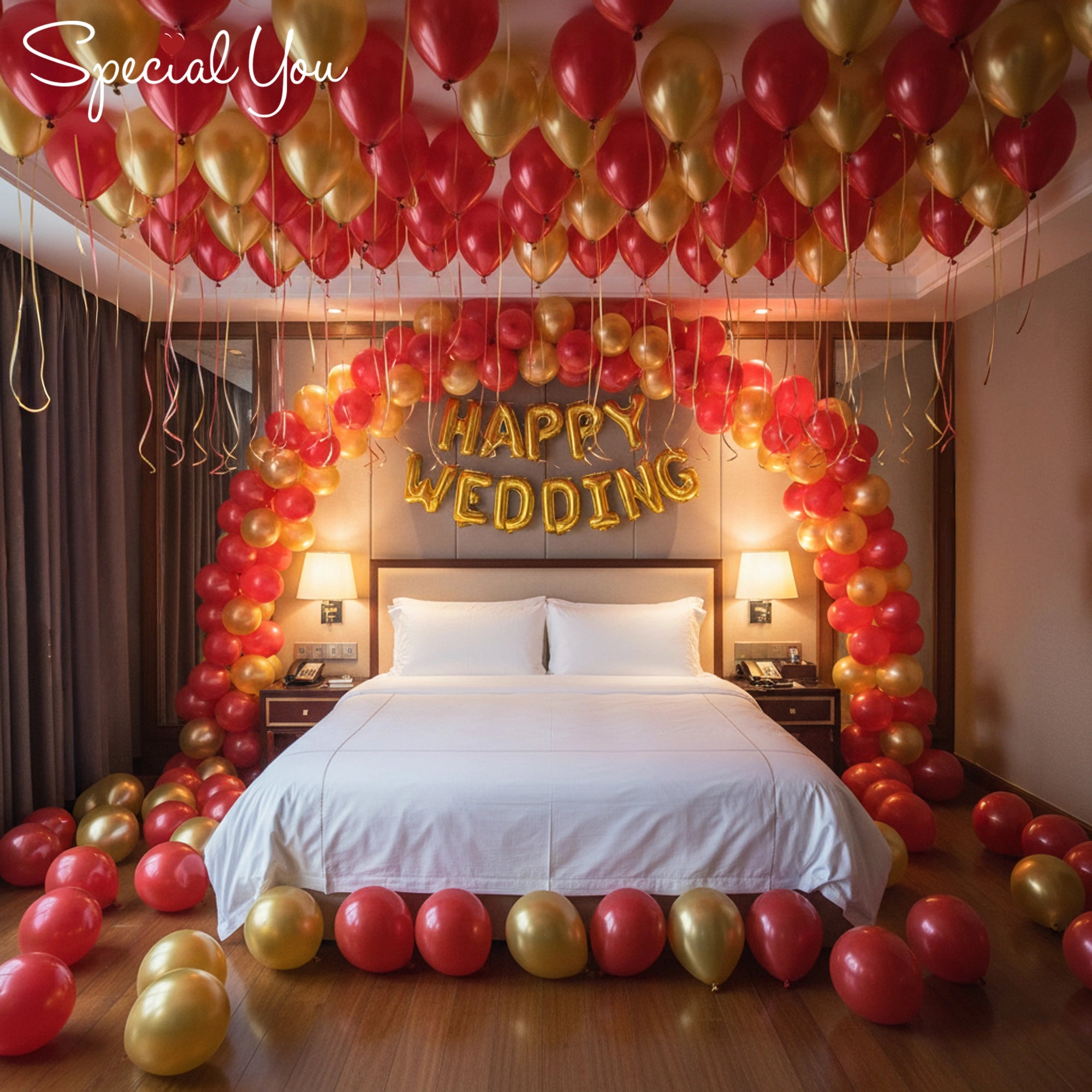 Happy Wedding Balloon Decor