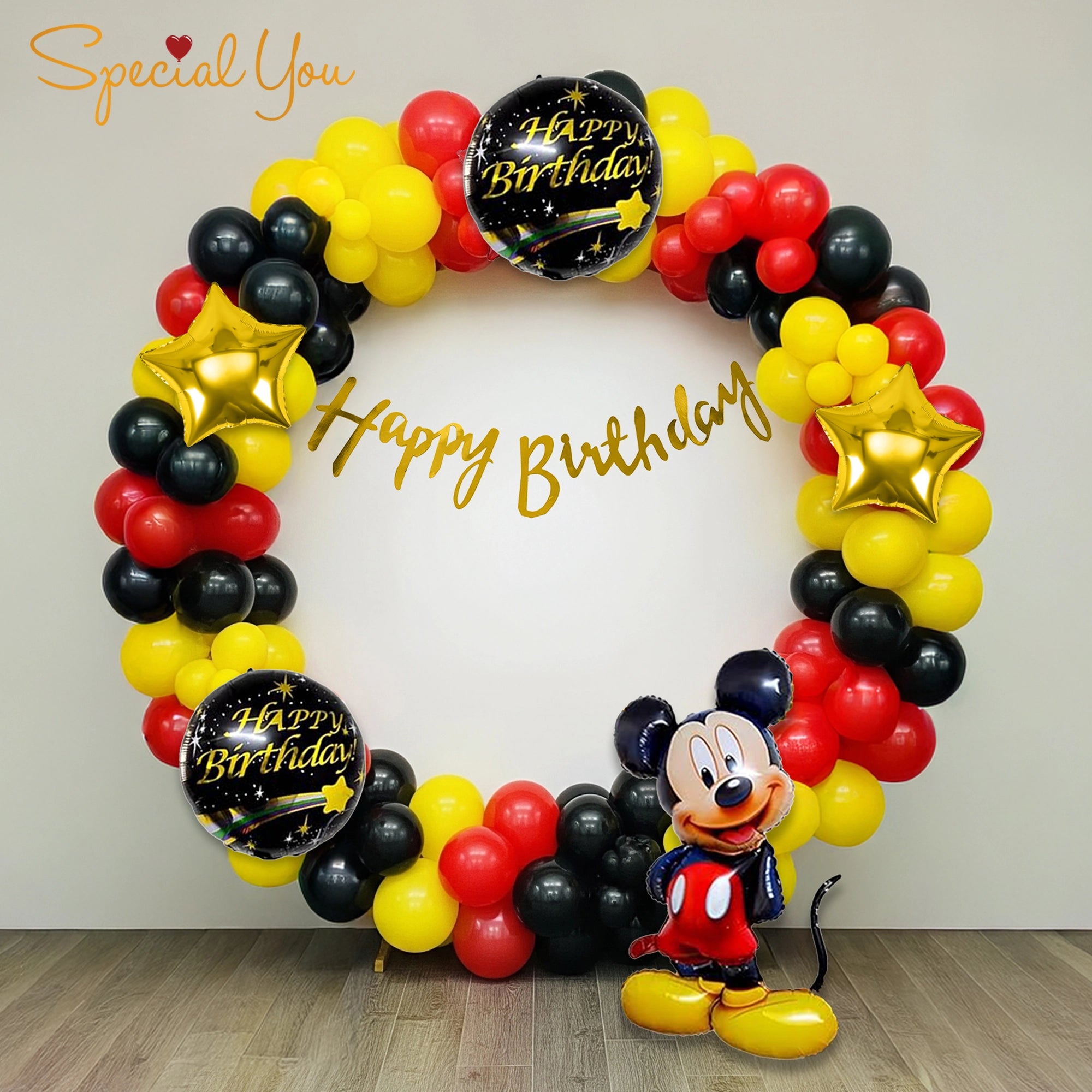 Mickey Mouse Balloon Circle Arch Decor