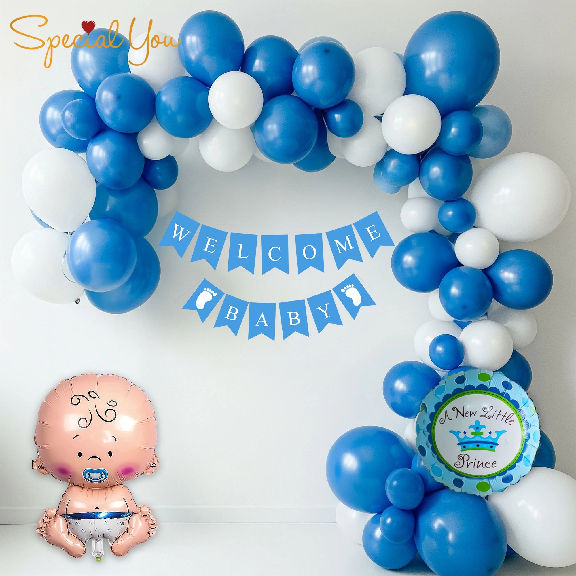 Baby Boy Welcome Balloon Decor