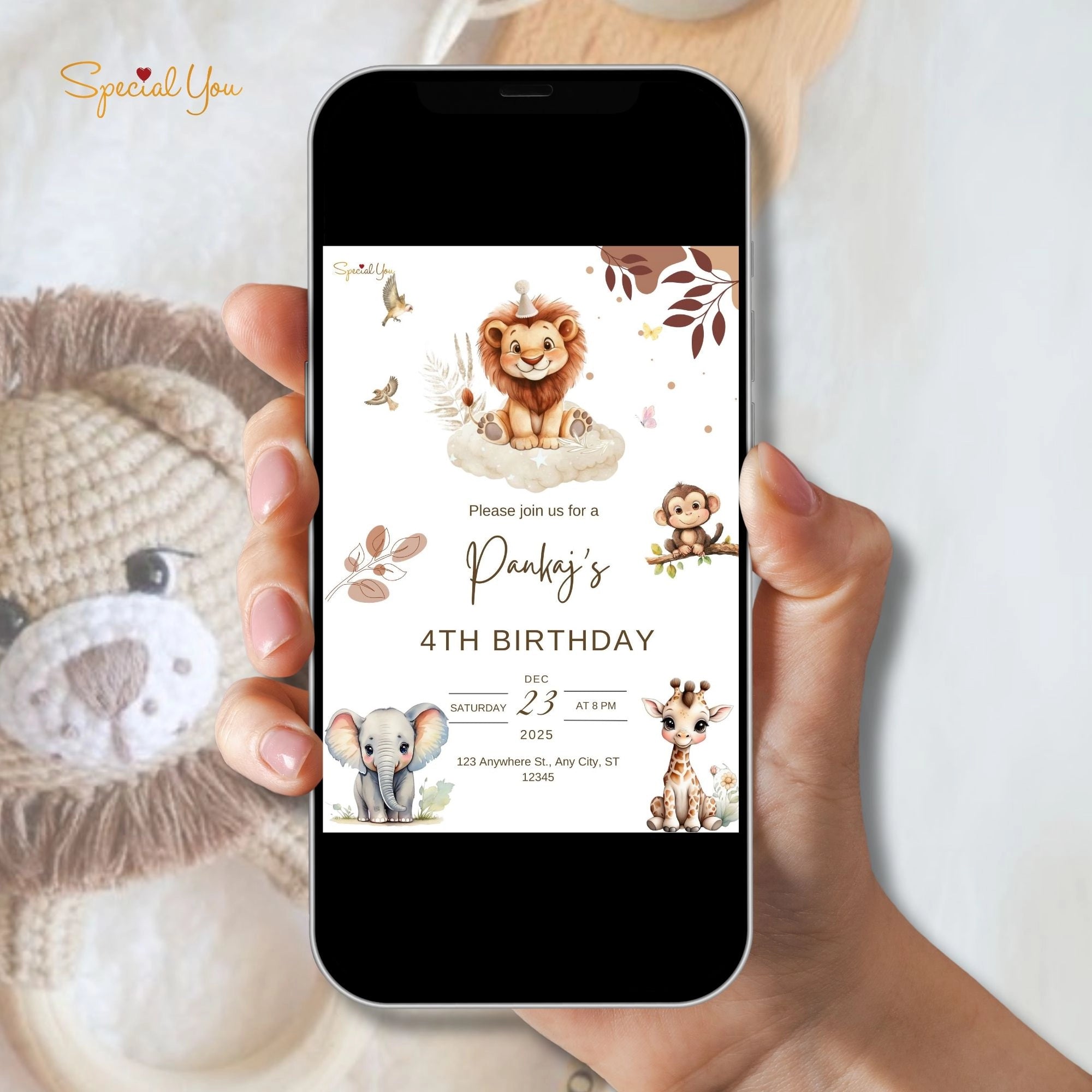 Little Lion Birthday E-Invite