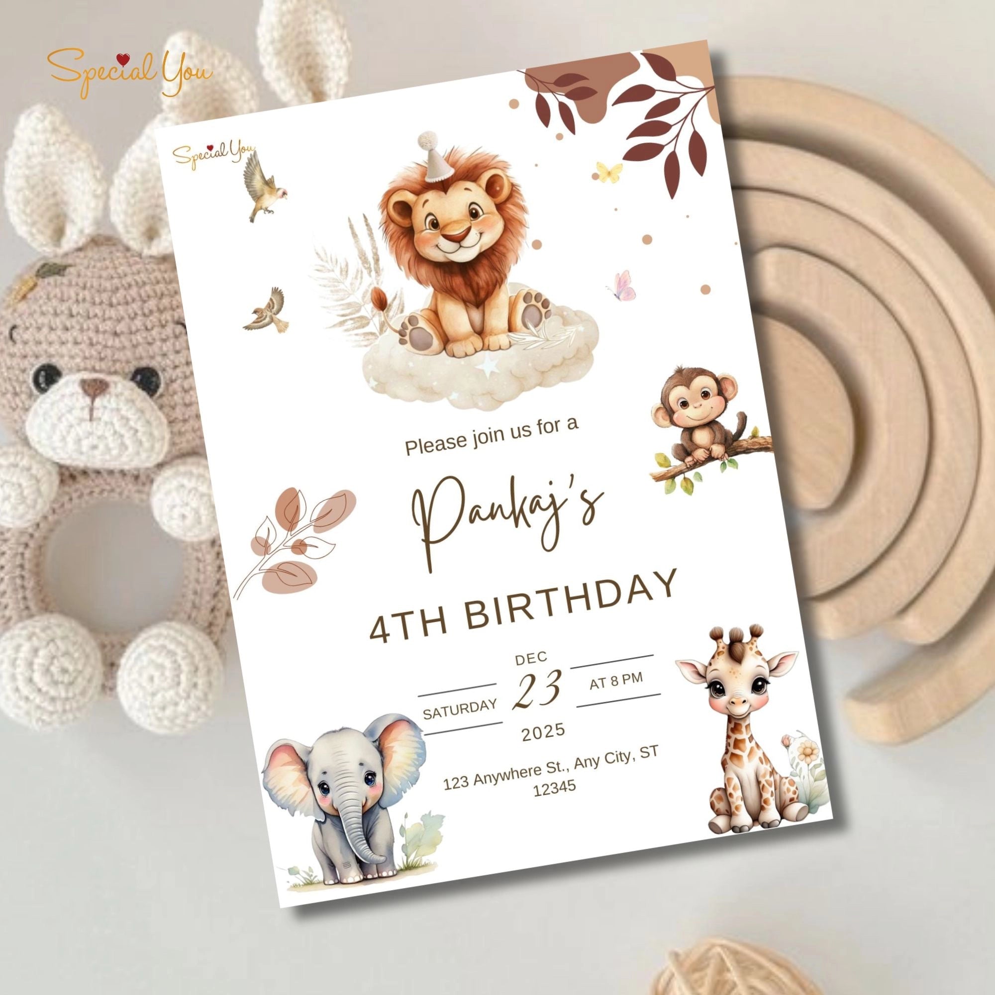 Little Lion Birthday E-Invite