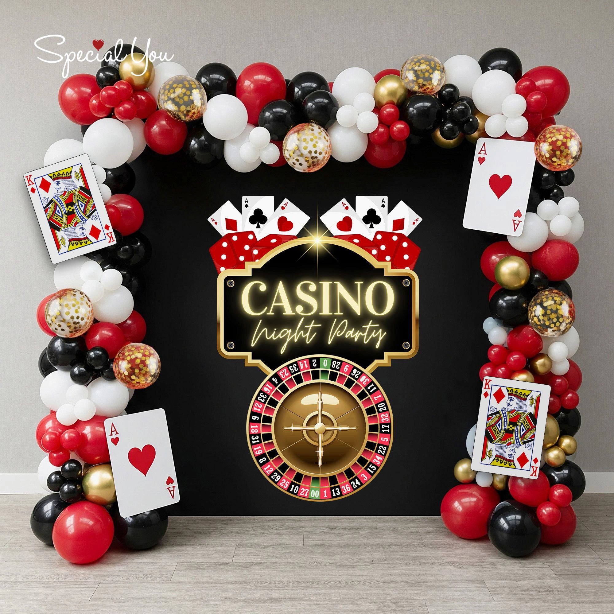 Casino Night Party Balloon Decor