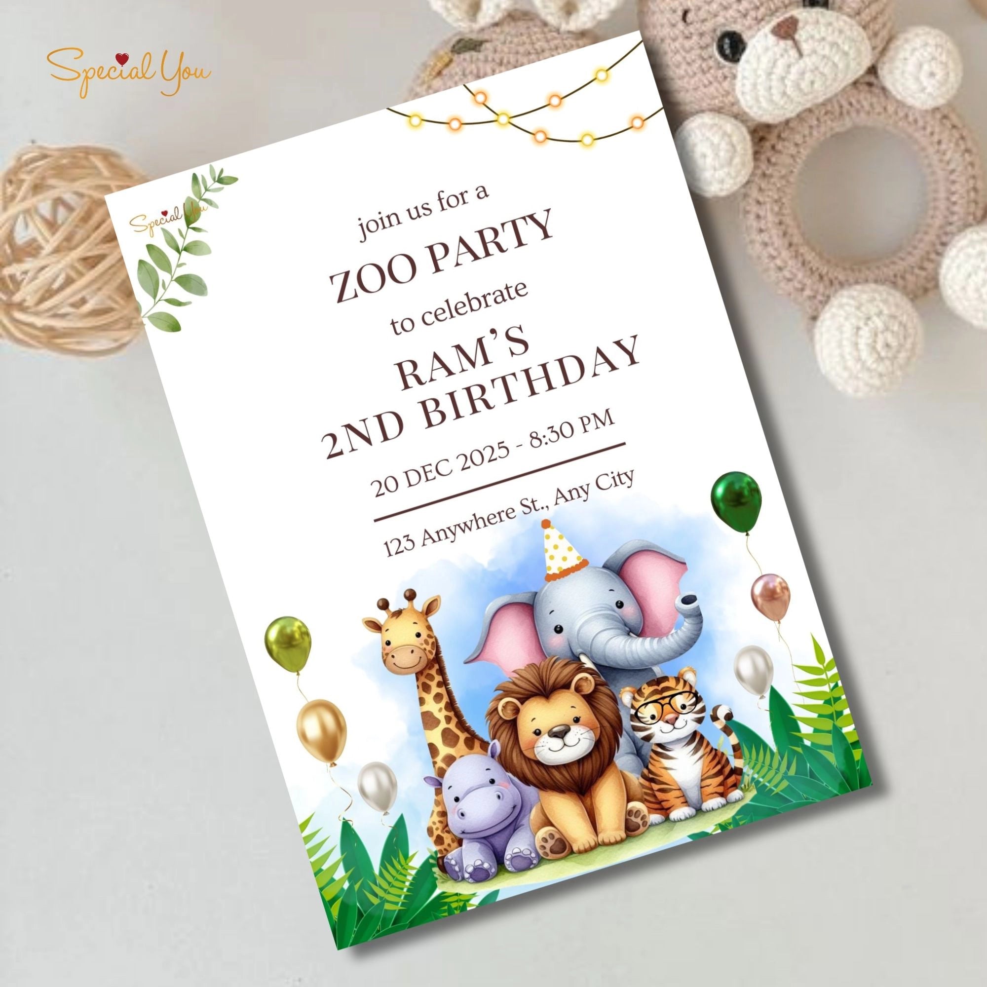 Wild Adventure Birthday Party E-Invite