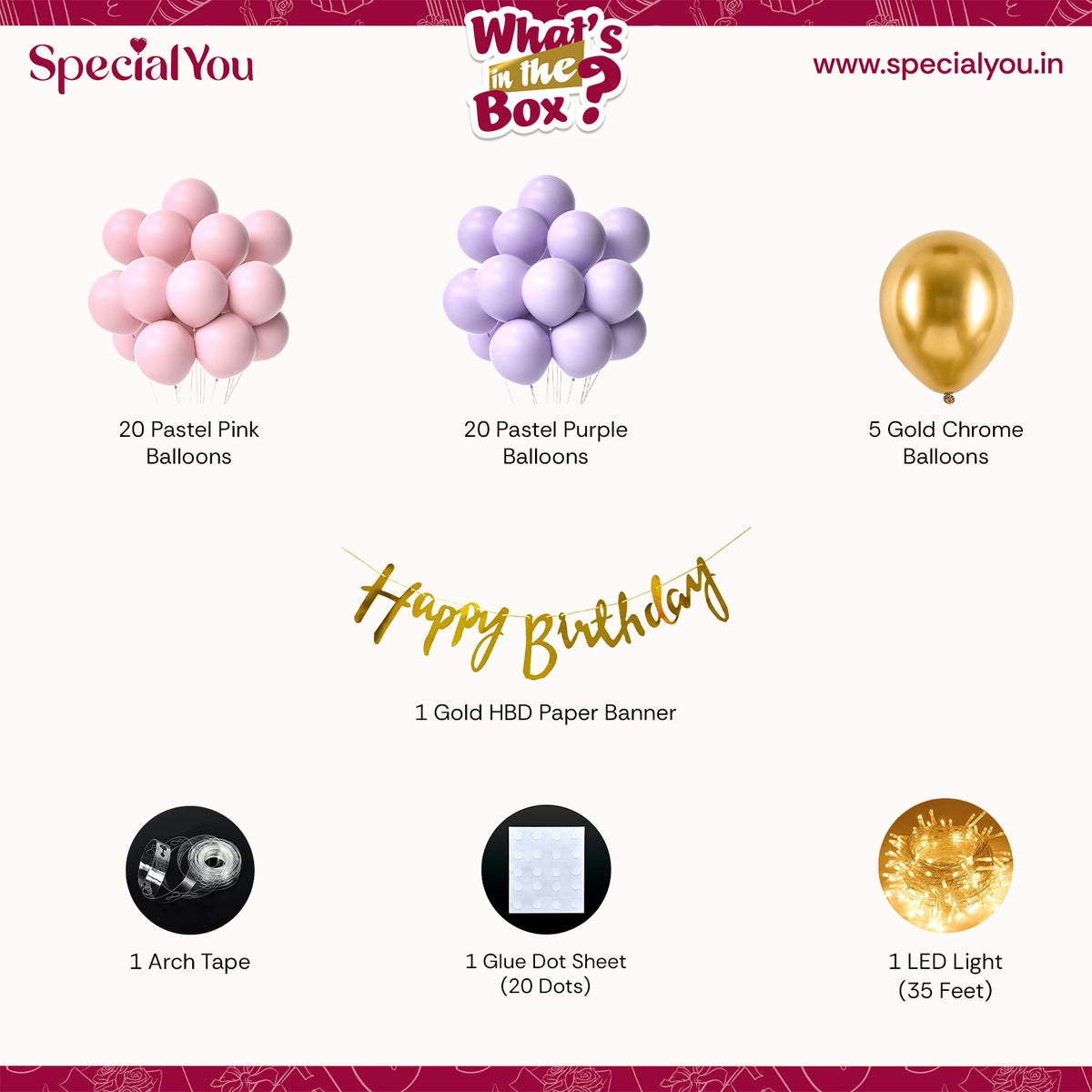 Pink & Purple Pastel Birthday Decoration DIY Kit