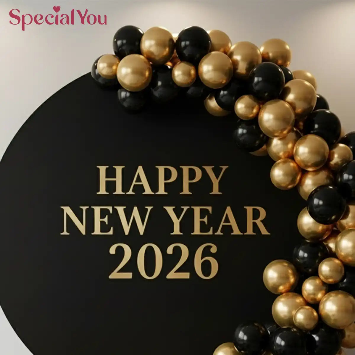 Golden Cheers New Year Balloon Decor