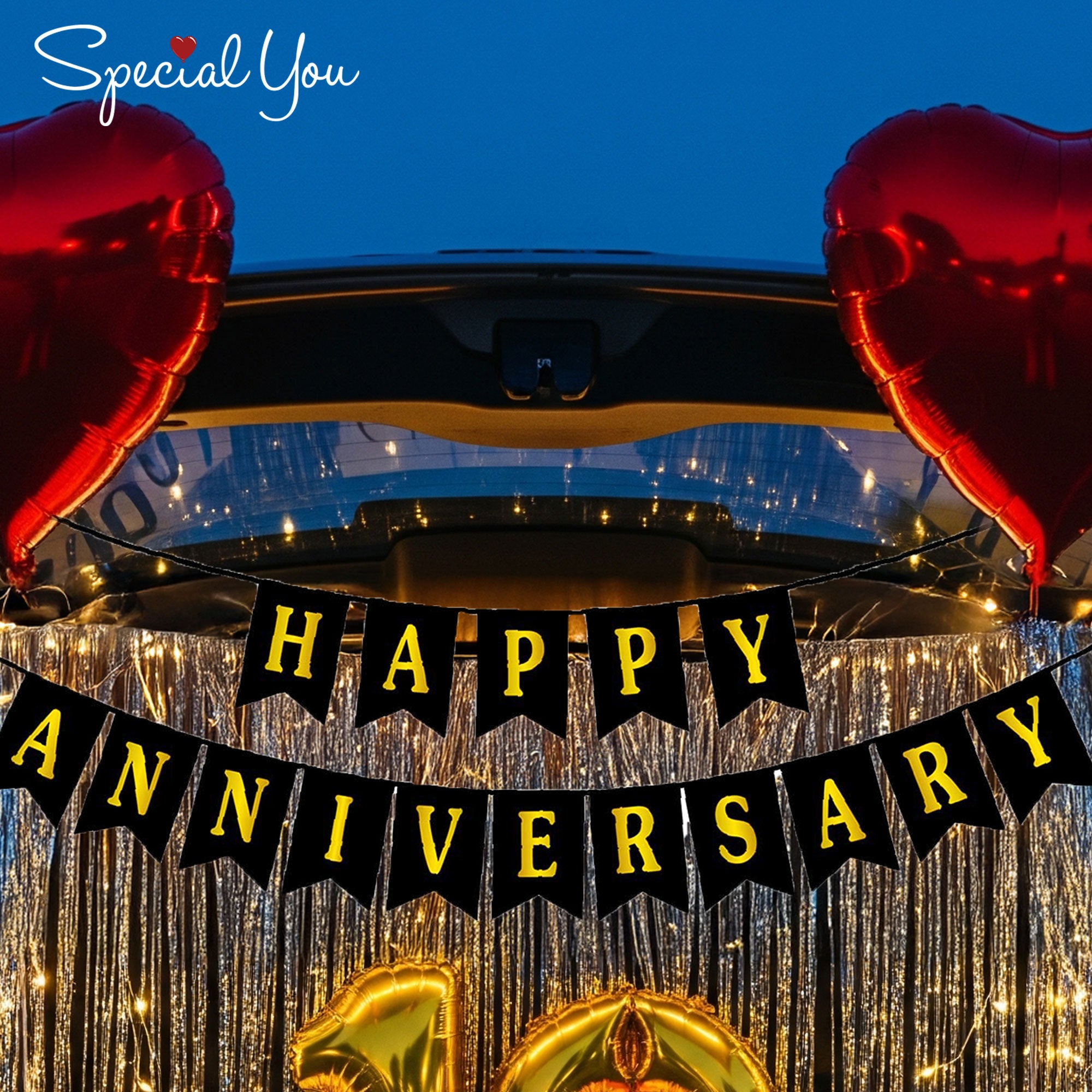 Golden Decade Anniversary Surprise Decor