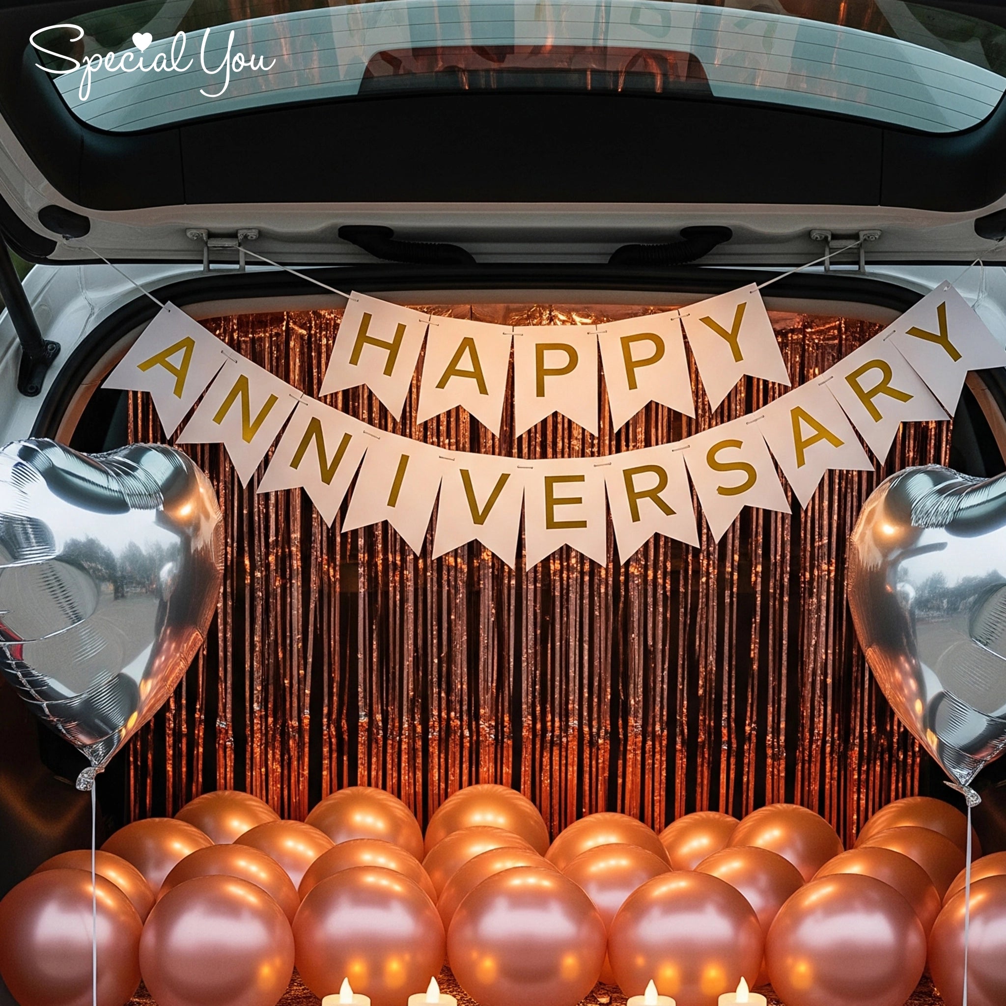 Golden Glow Car Boot Decor