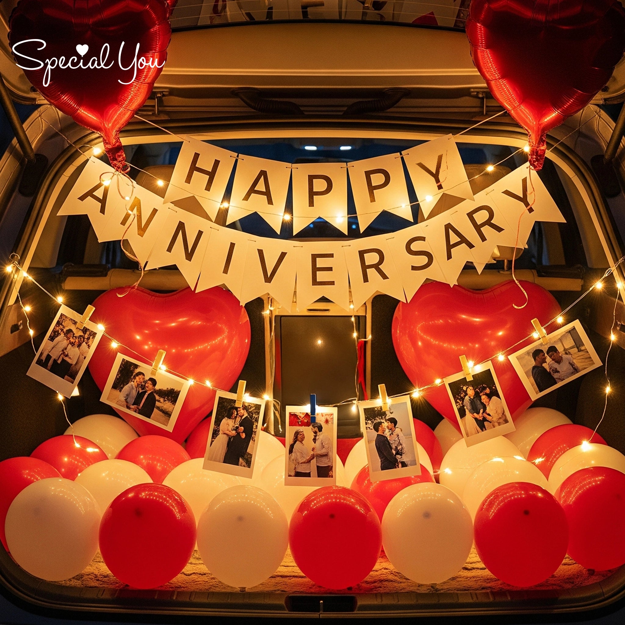Romantic Anniversary Car Boot Decor