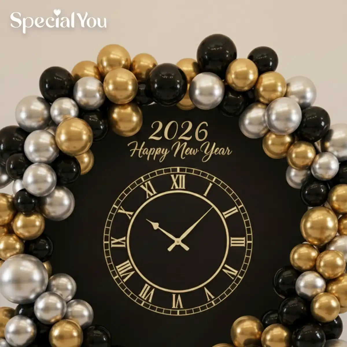 Midnight Countdown 2026 New Year Balloon Decor