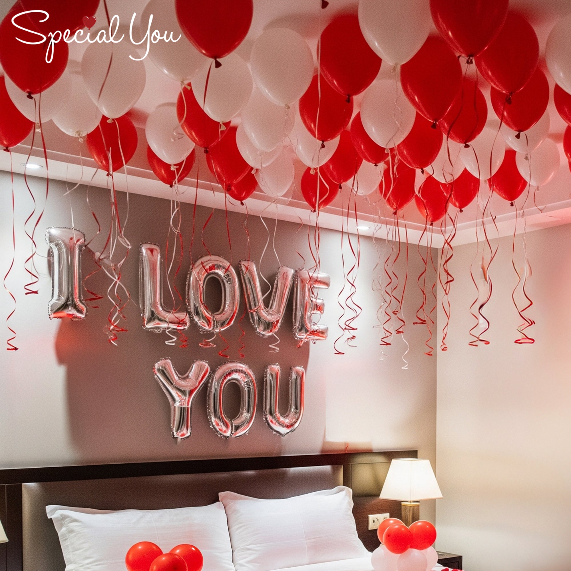 Romantic Balloons & Petal Paradise