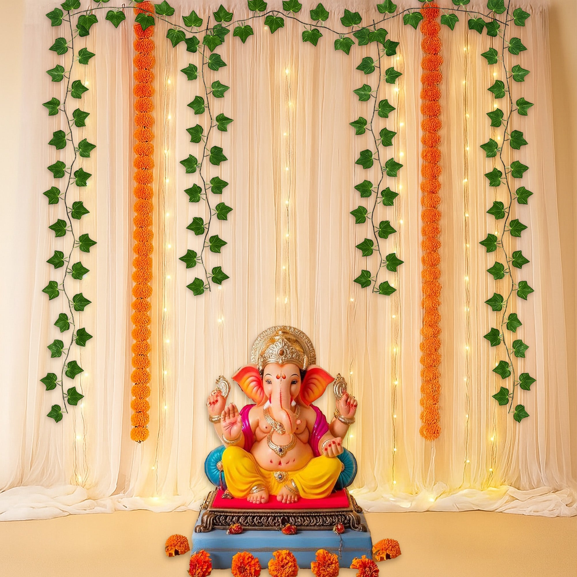 Shubh Deepavali Curtain Set for Pooja - Special You