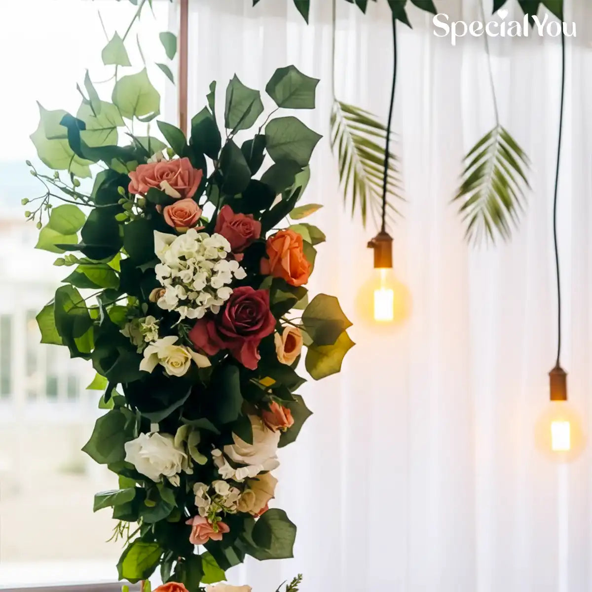 Luxury Hanging Light Floral Backdrop Decor