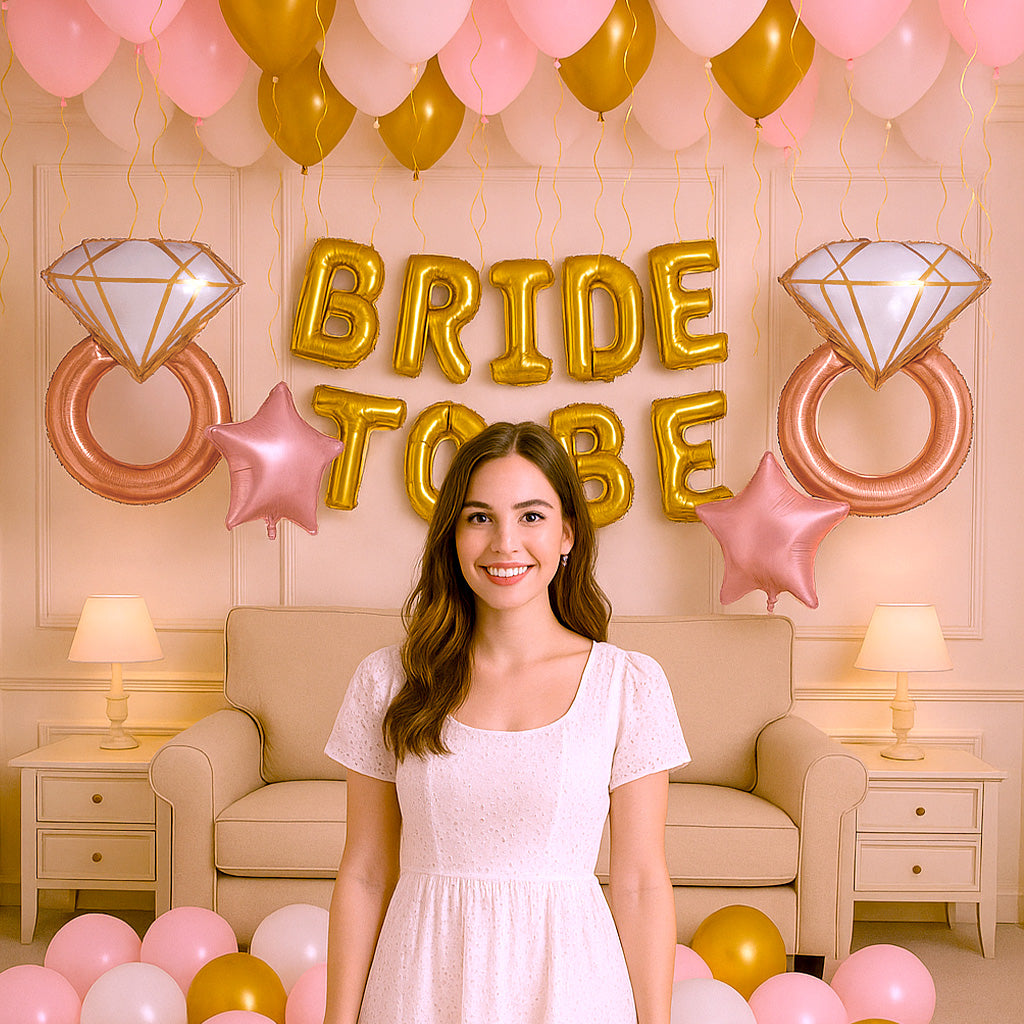 Pink & Gold Bride To Be Decor Kit