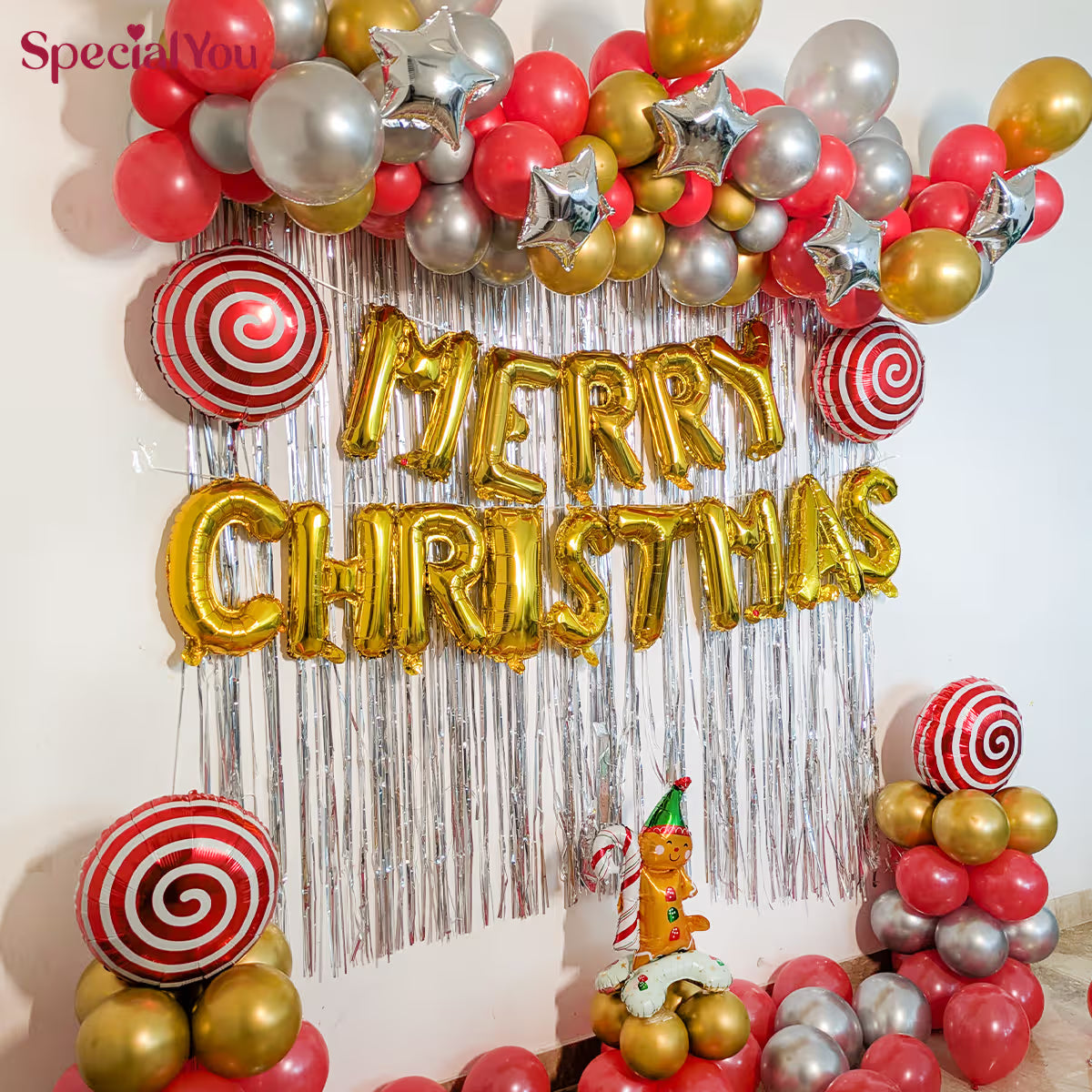 Merry Christmas Foil Letter Balloon Decoration