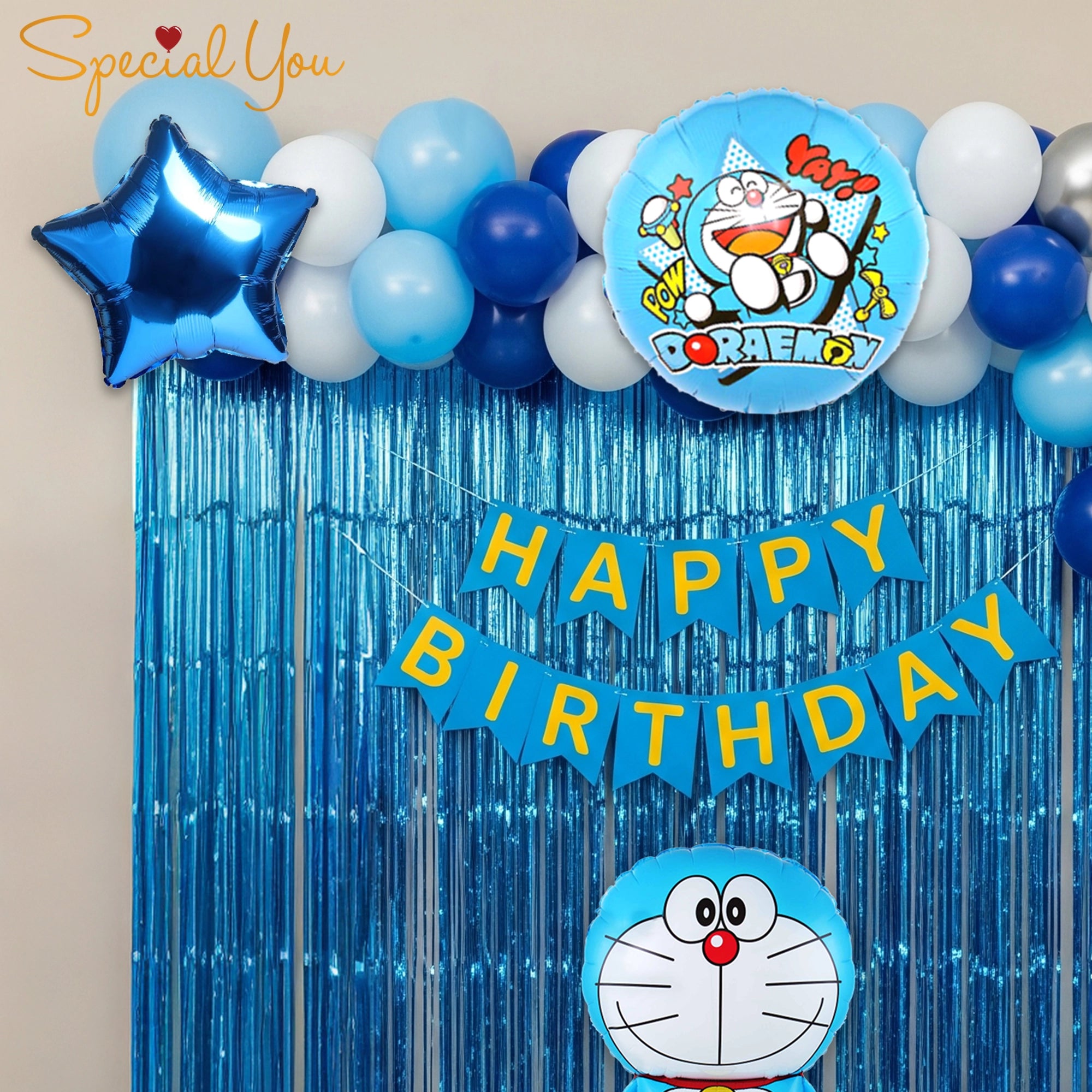 Doraemon Theme Birthday Balloon Decor